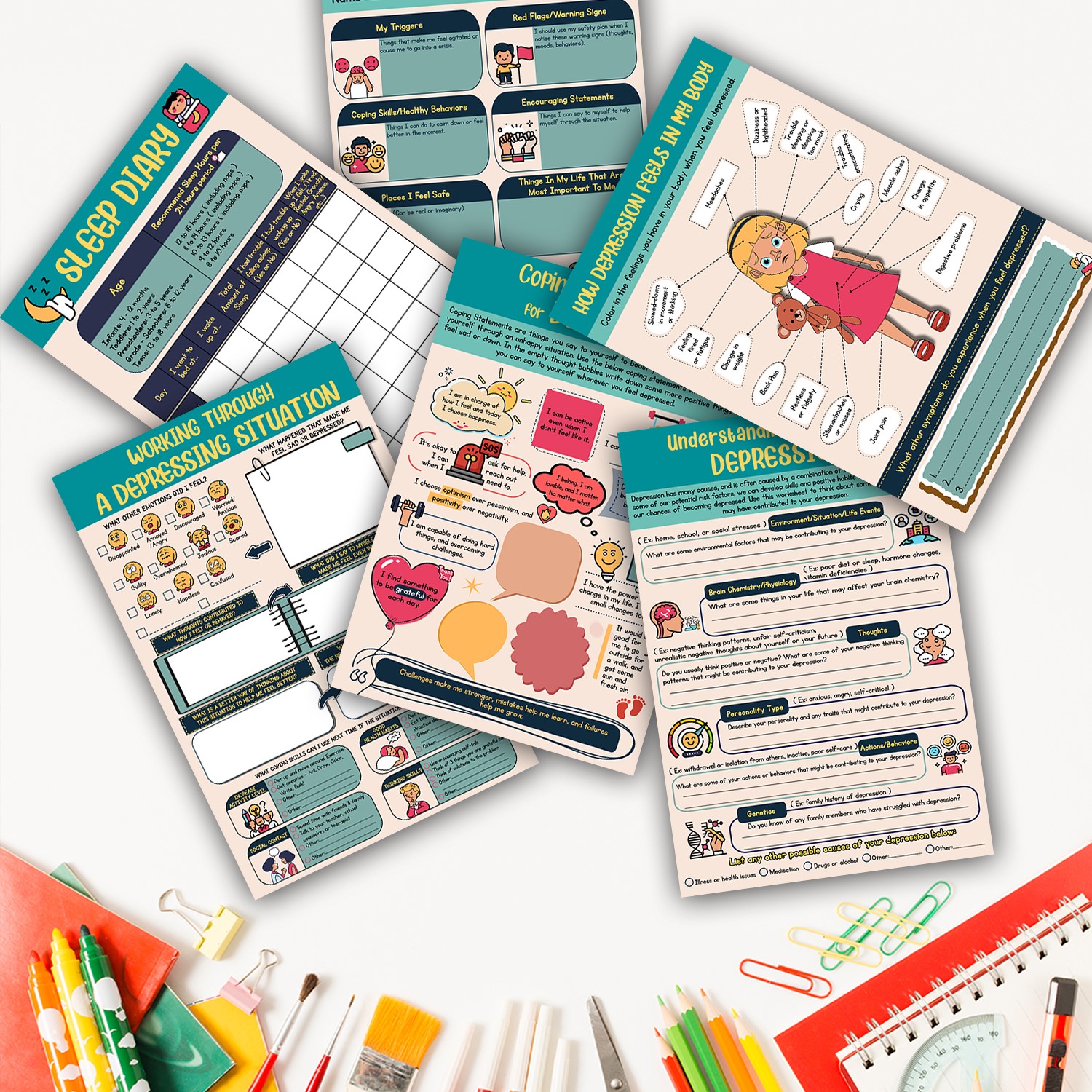 Causes of Depression Fillable Worksheet Printable - Image 7