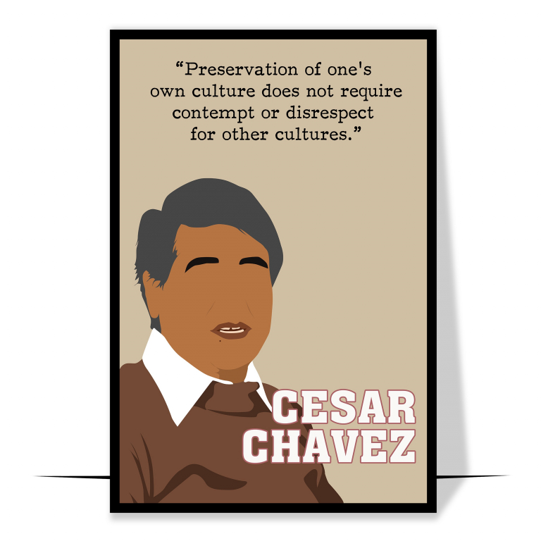 Cesar Chavez Latino Hand-drawn Wall Art
