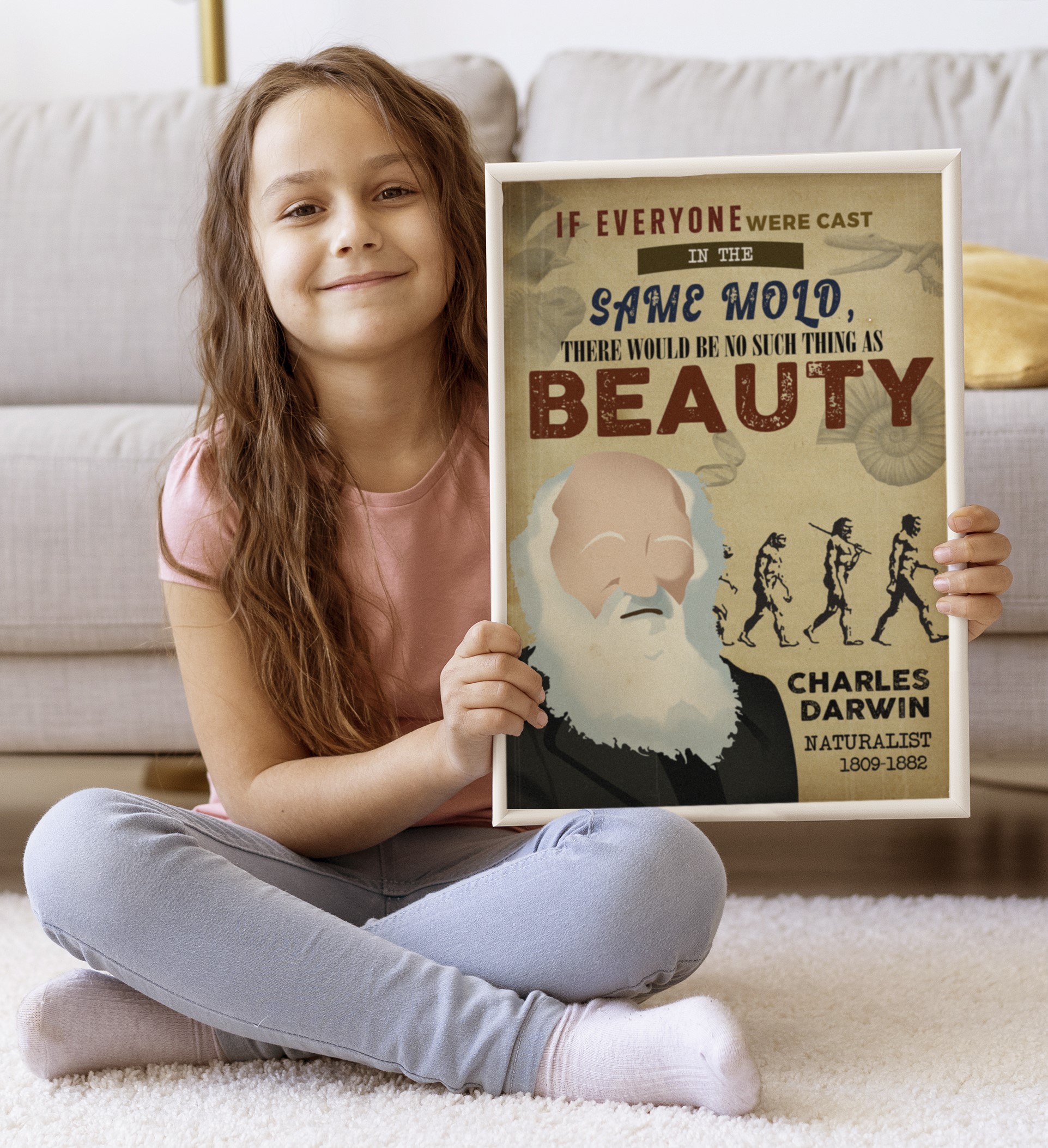 Charles Darwin Inspirational Quote Hand-drawn Wall Art - Image 5