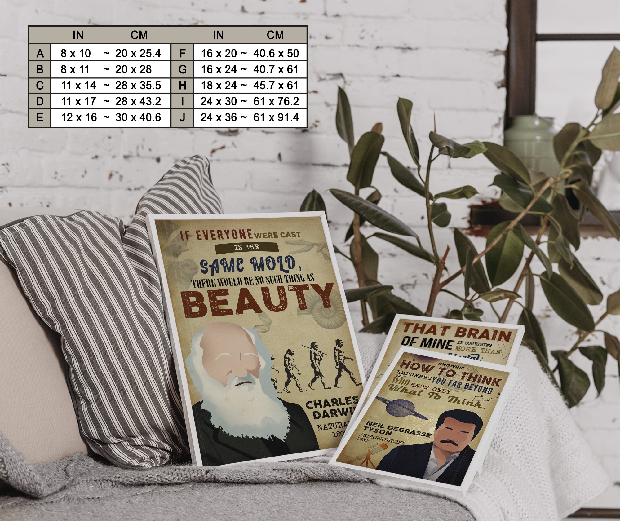 Charles Darwin Inspirational Quote Hand-drawn Wall Art - Image 7