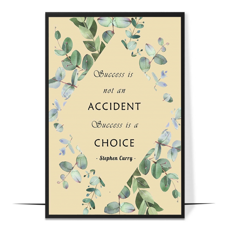 Choice hand-drawn botanical print — Soft botanical leaves framing a message abou