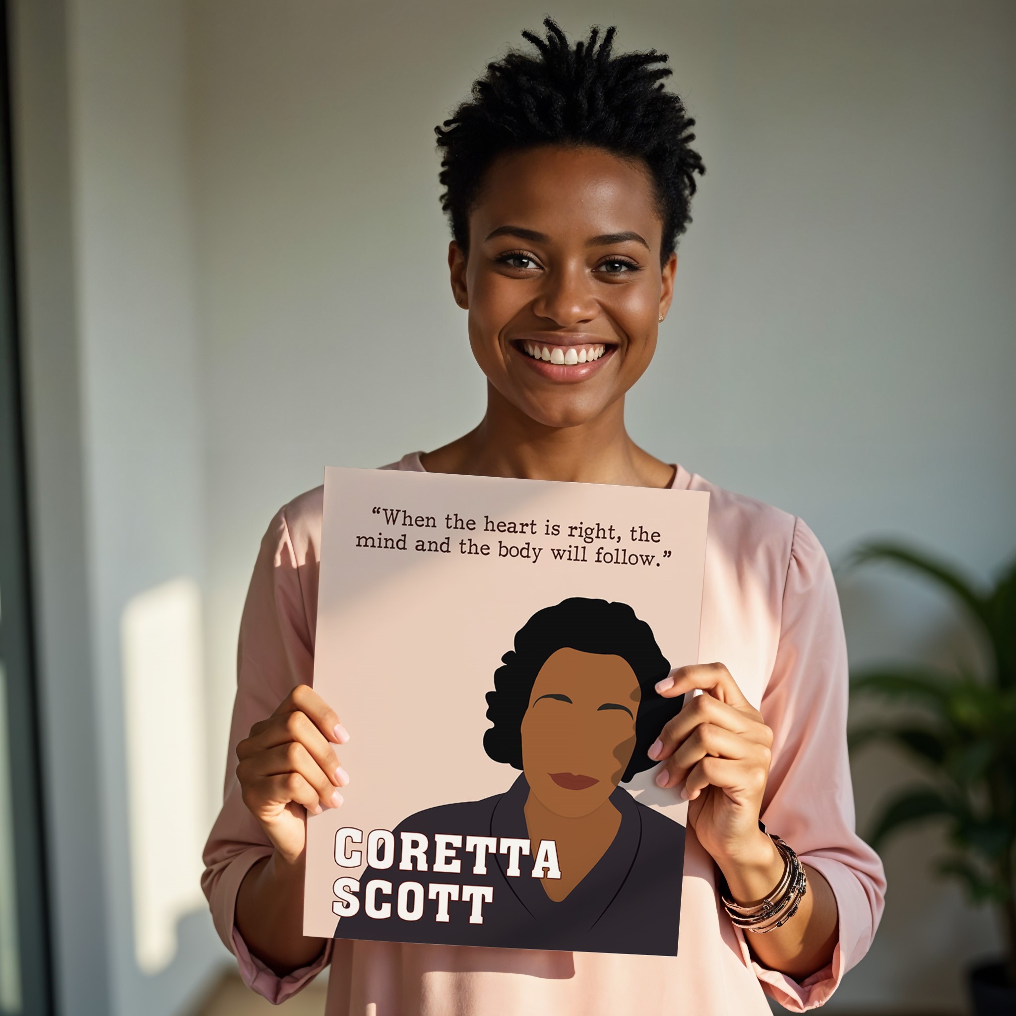Coretta Scott King Black Inspirational Quote Wall Art - Image 2