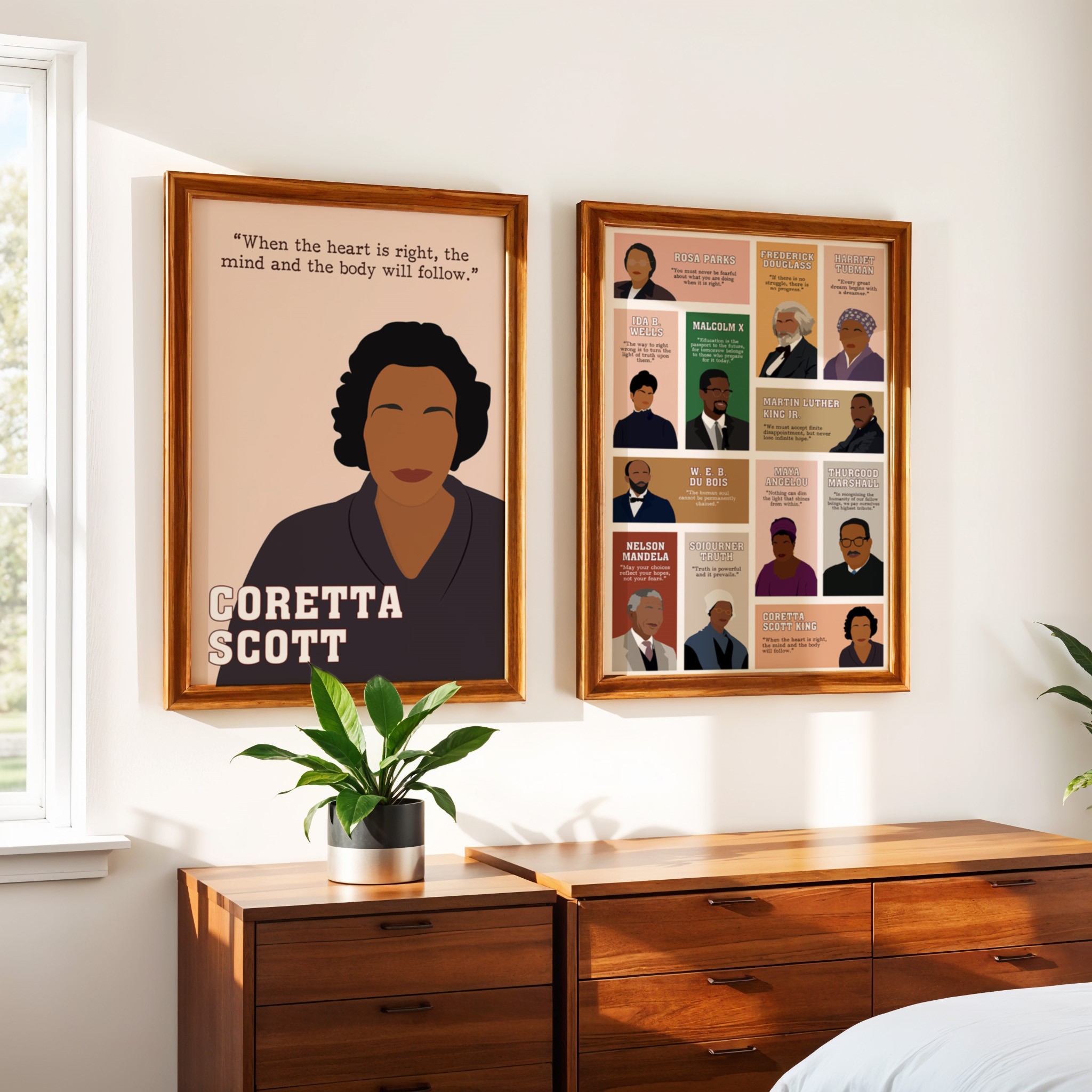 Coretta Scott King Black Inspirational Quote Wall Art - Image 5