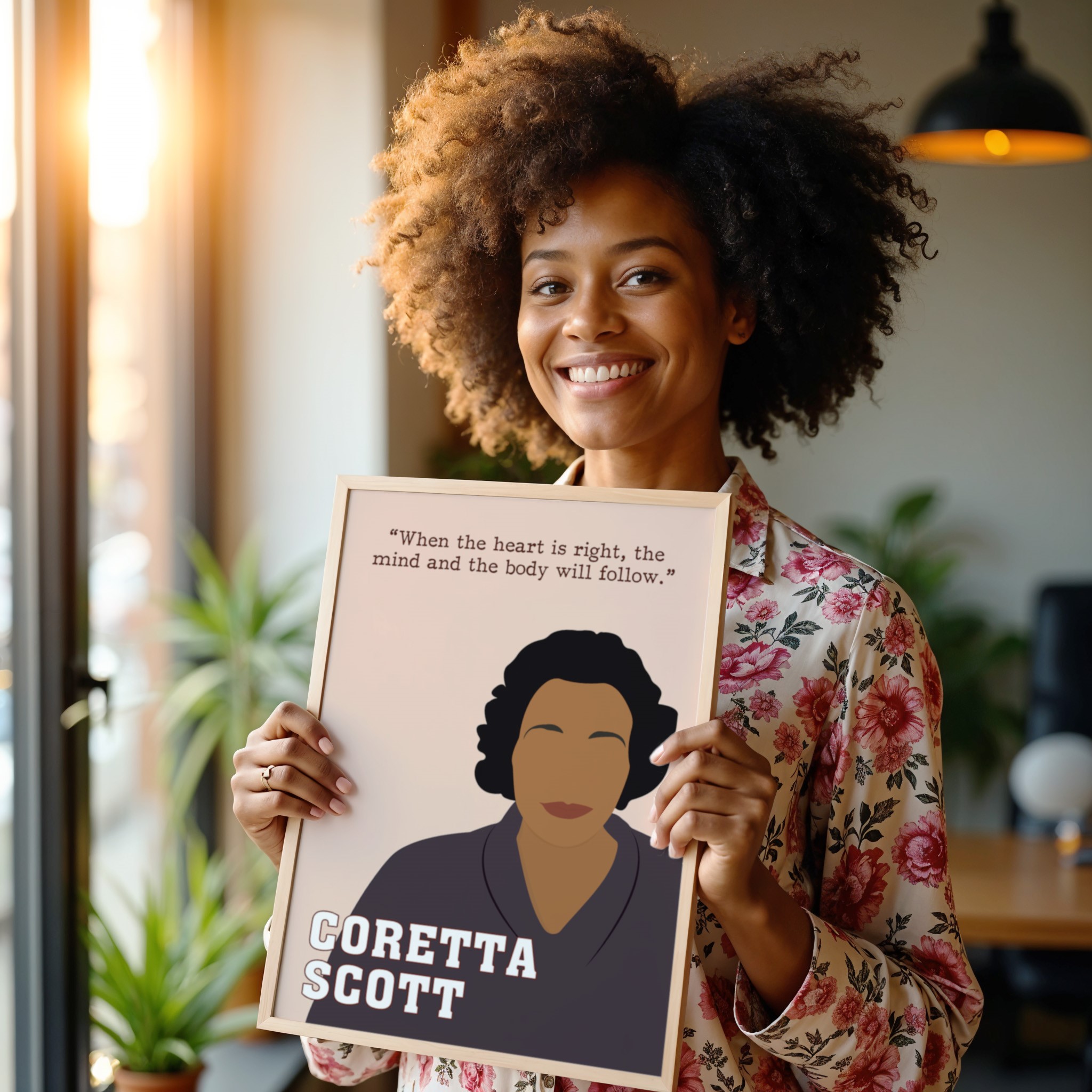 Coretta Scott King Black Inspirational Quote Wall Art - Image 6