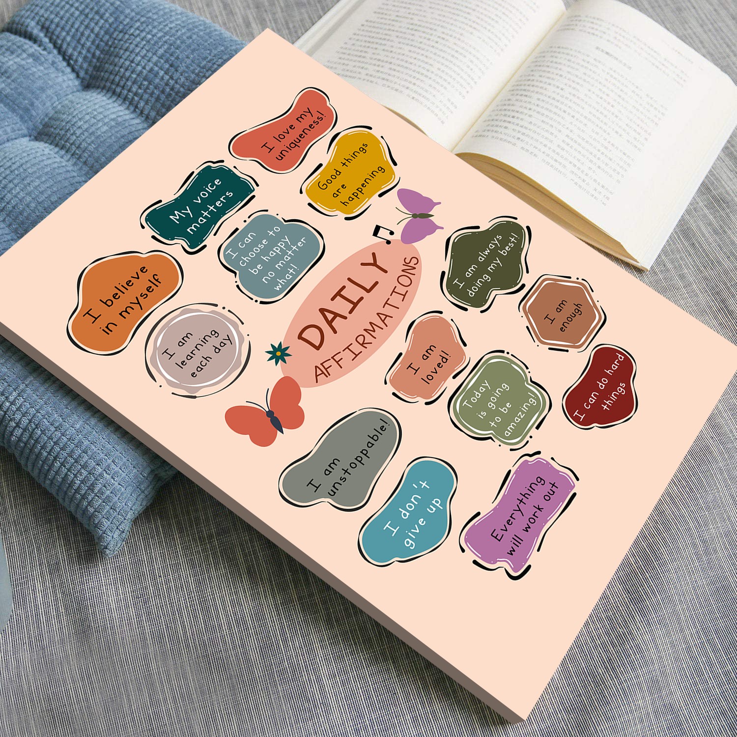 Daily Affirmations Boho Mental Health Wall Art - Image 4