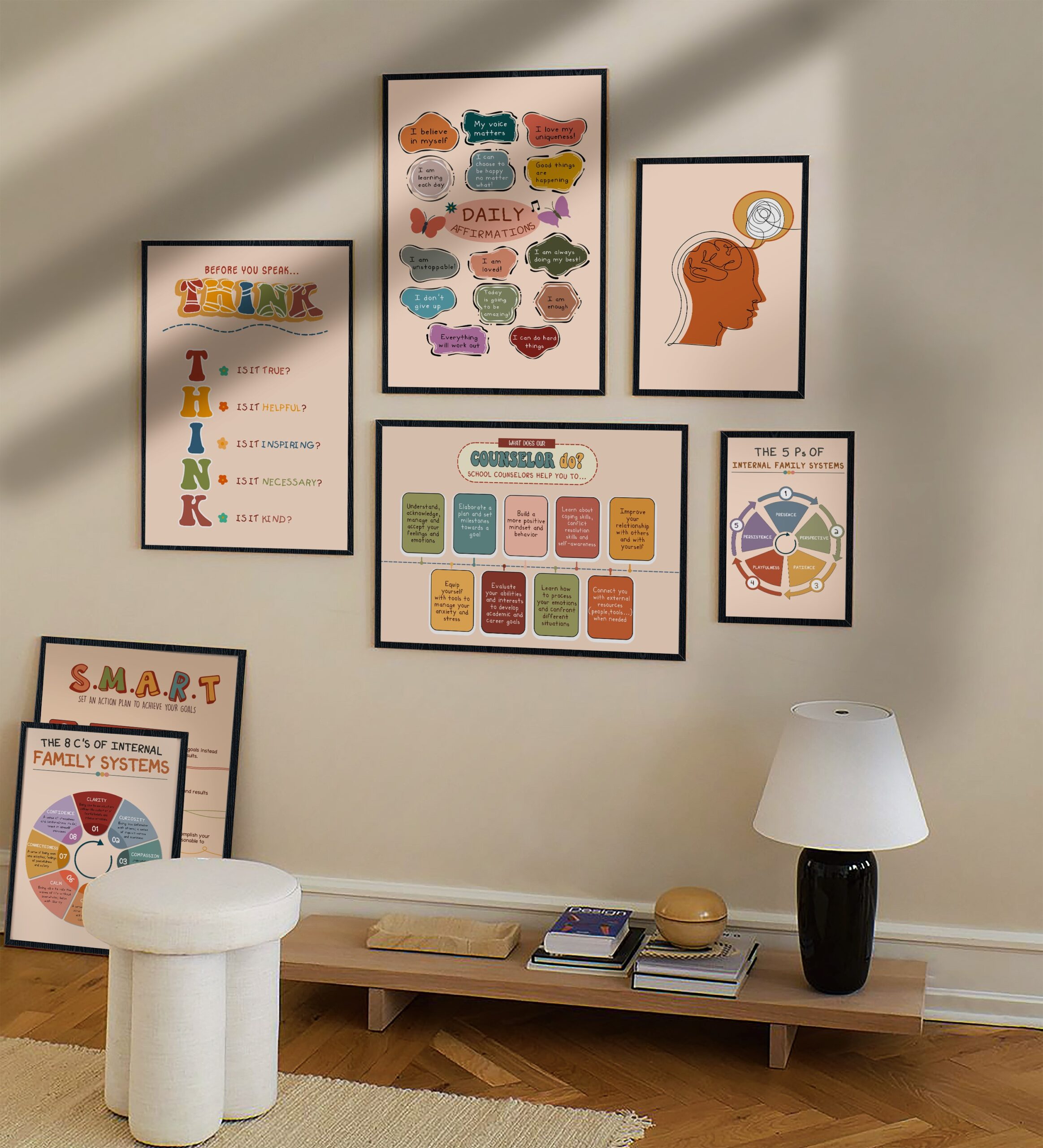 Daily Affirmations Boho Mental Health Wall Art - Image 7