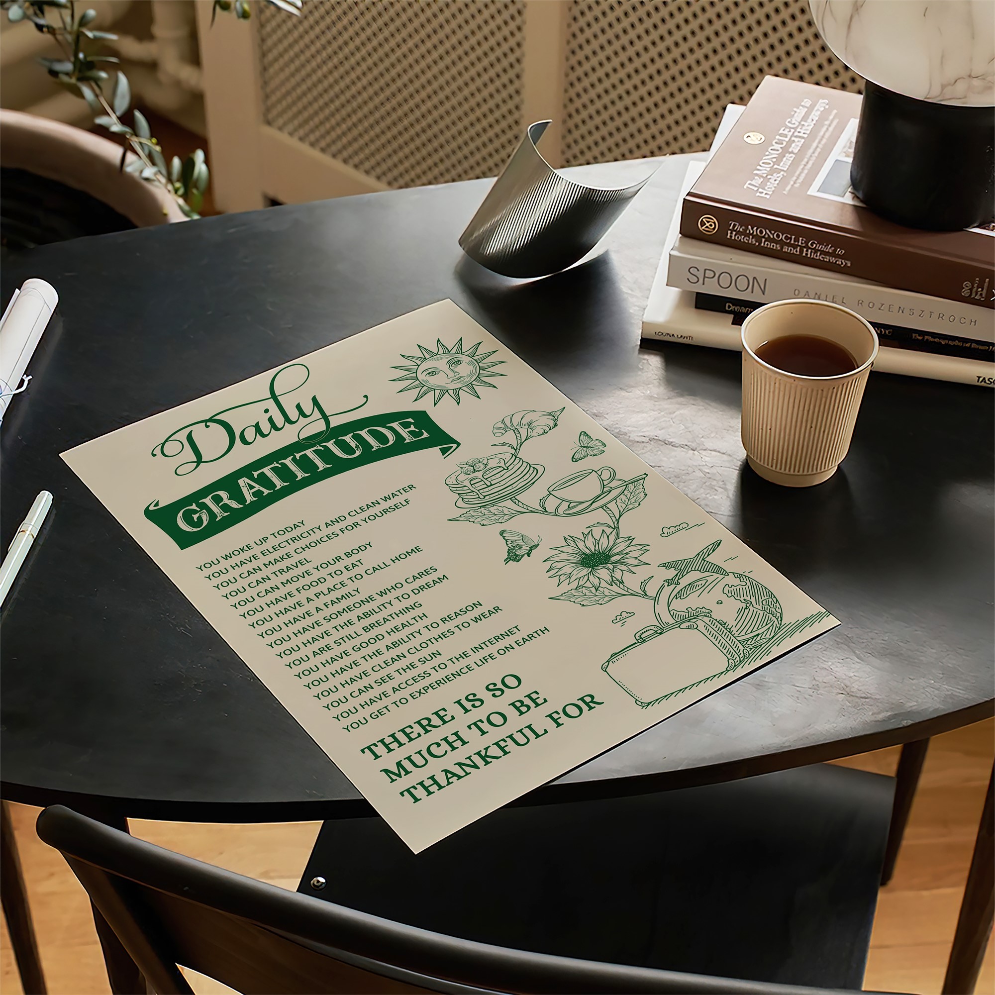 Daily Gratitude Trendy Positive Affirmation Wall Art - Image 2