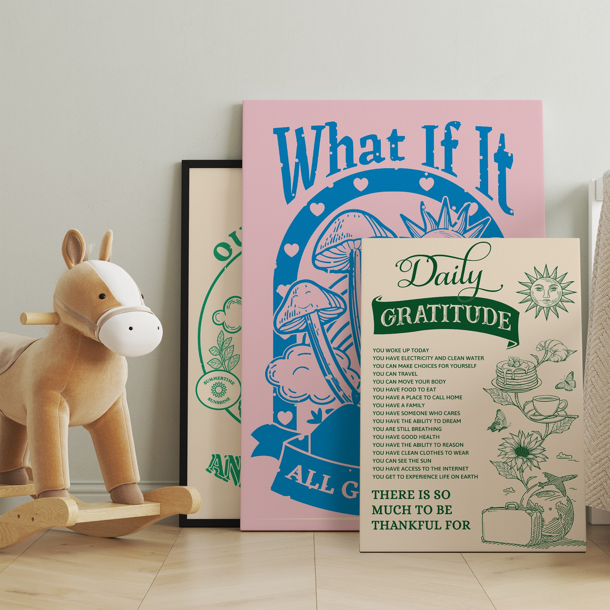 Daily Gratitude Trendy Positive Affirmation Wall Art - Image 3