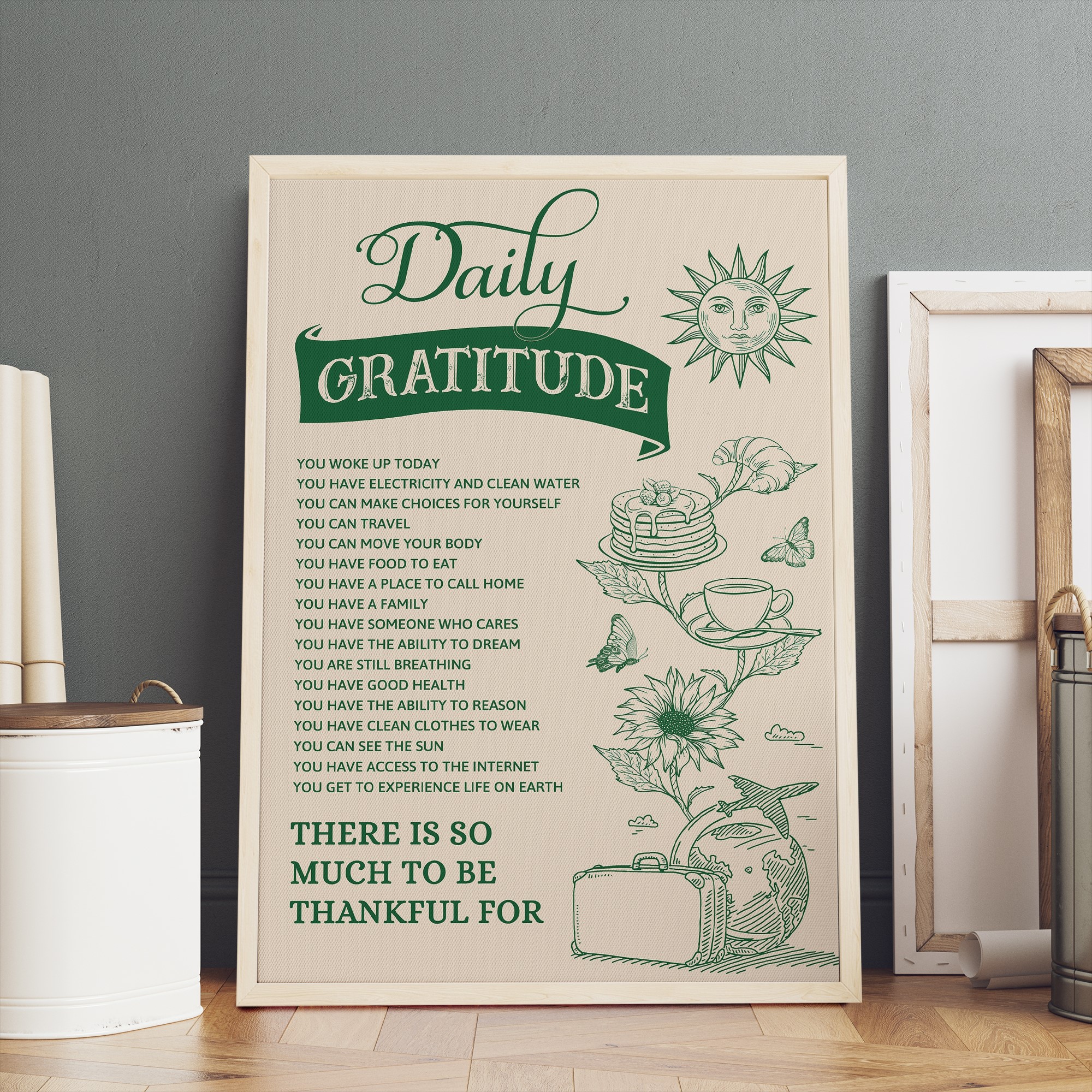 Daily Gratitude Trendy Positive Affirmation Wall Art - Image 4