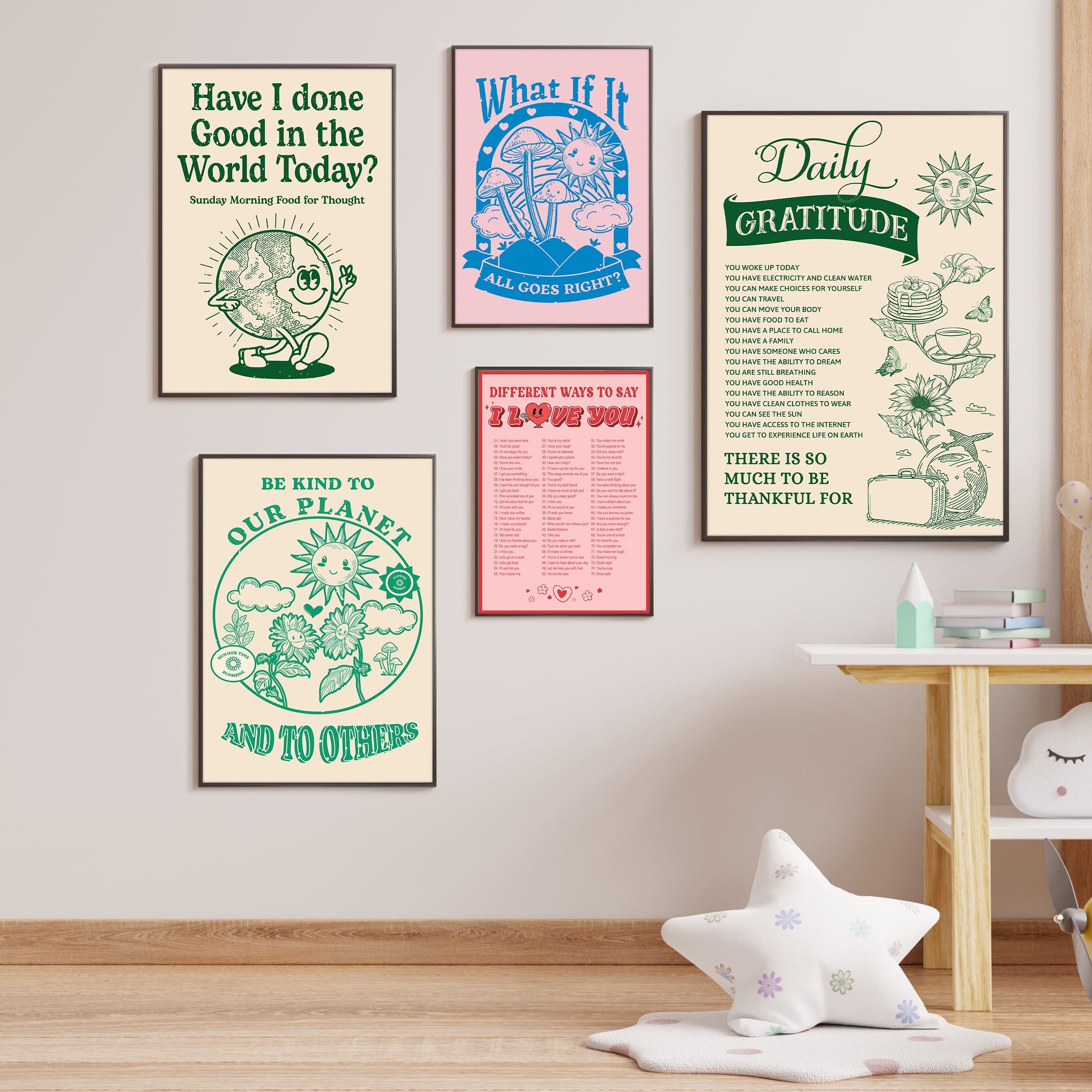 Daily Gratitude Trendy Positive Affirmation Wall Art - Image 6