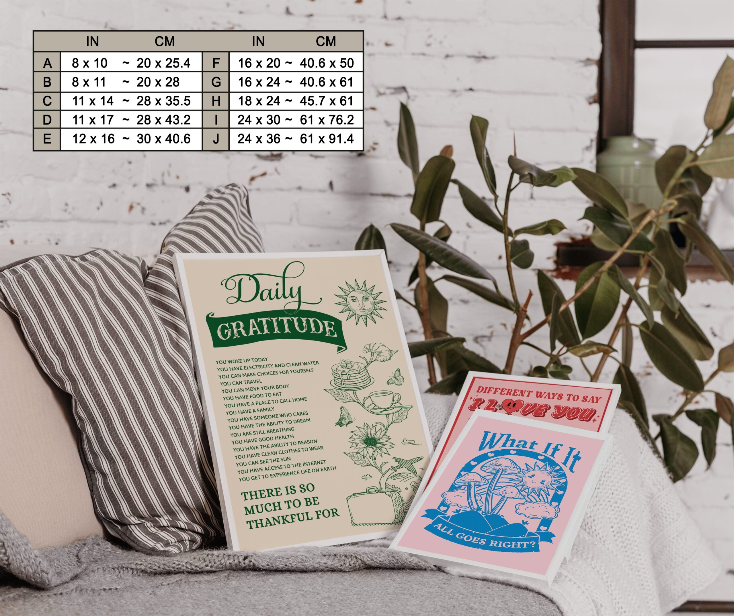 Daily Gratitude Trendy Positive Affirmation Wall Art - Image 7