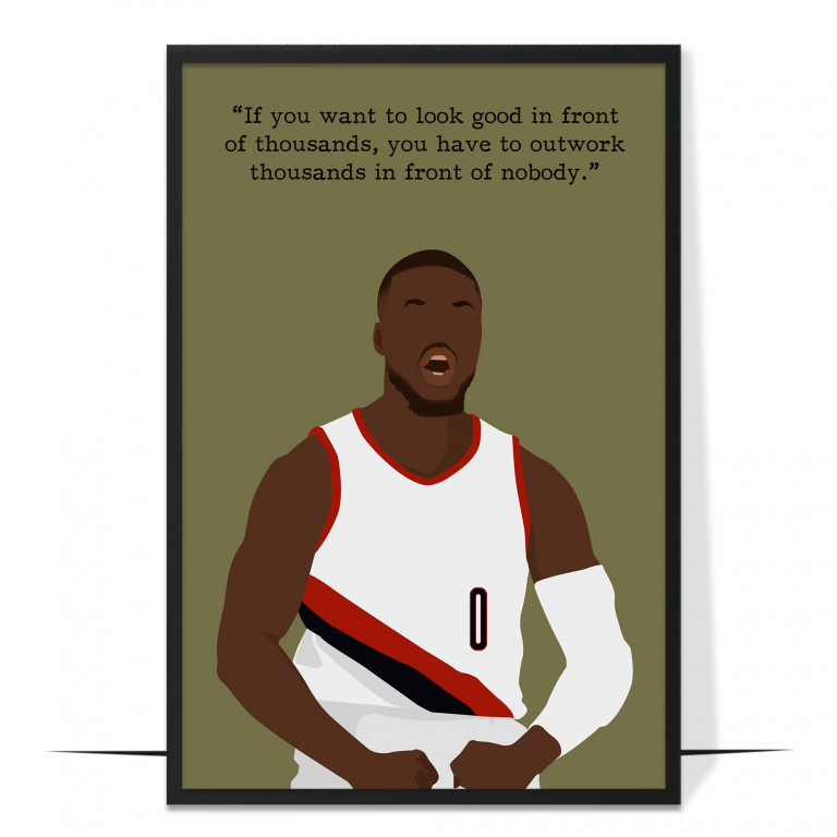 Damian Lillard Hand-drawn Basketball Wall Art
