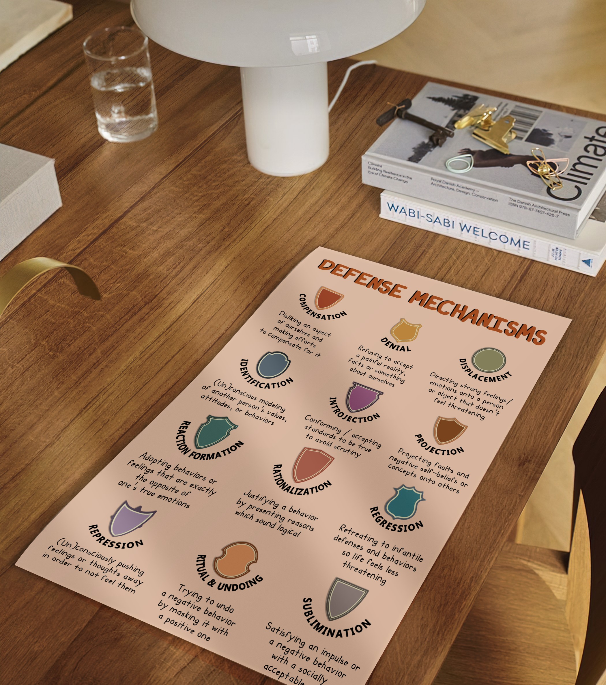 Defense Mechanisms Boho Mental Health Printable - Image 2