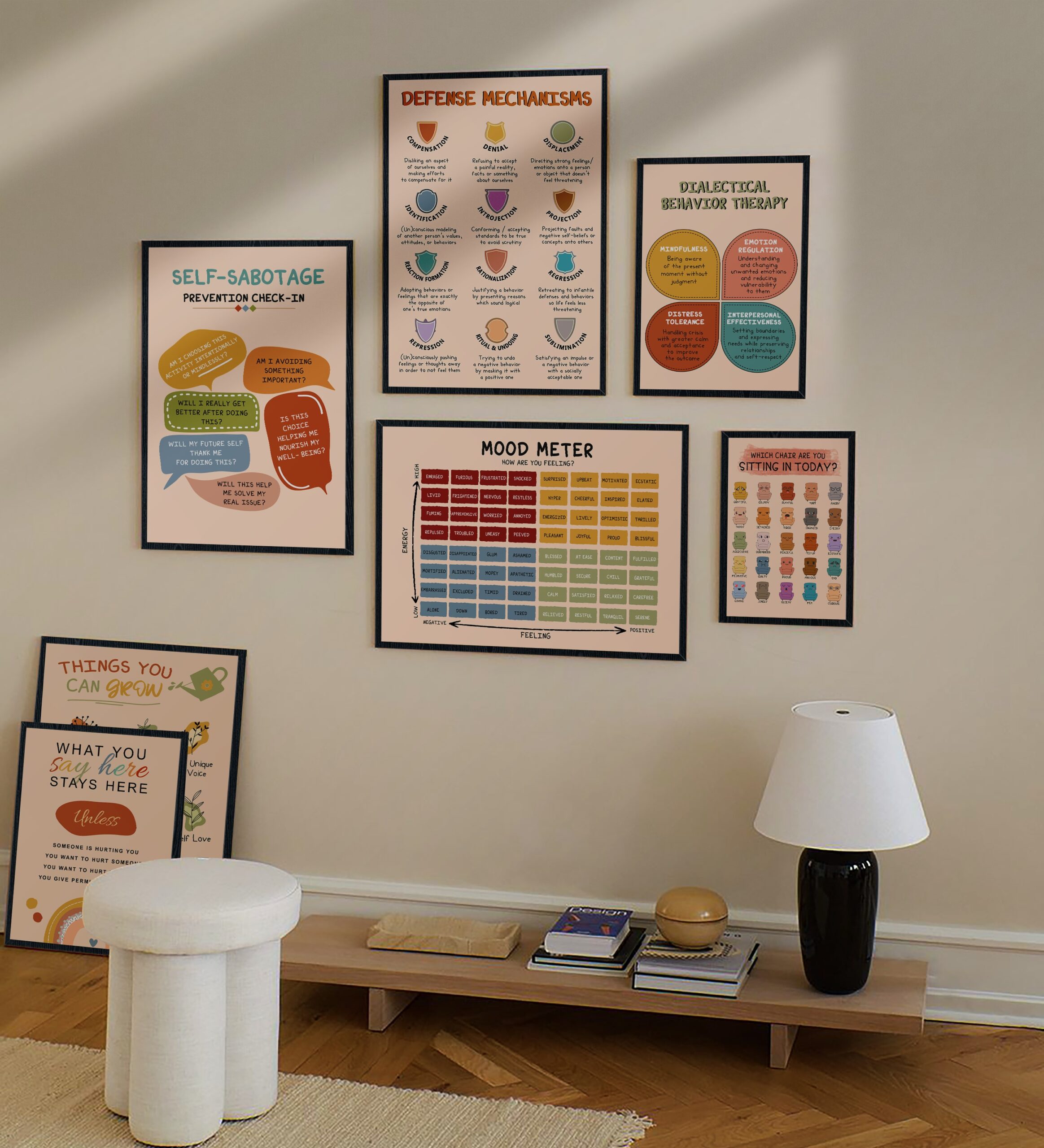 Defense Mechanisms Boho Mental Health Printable - Image 6