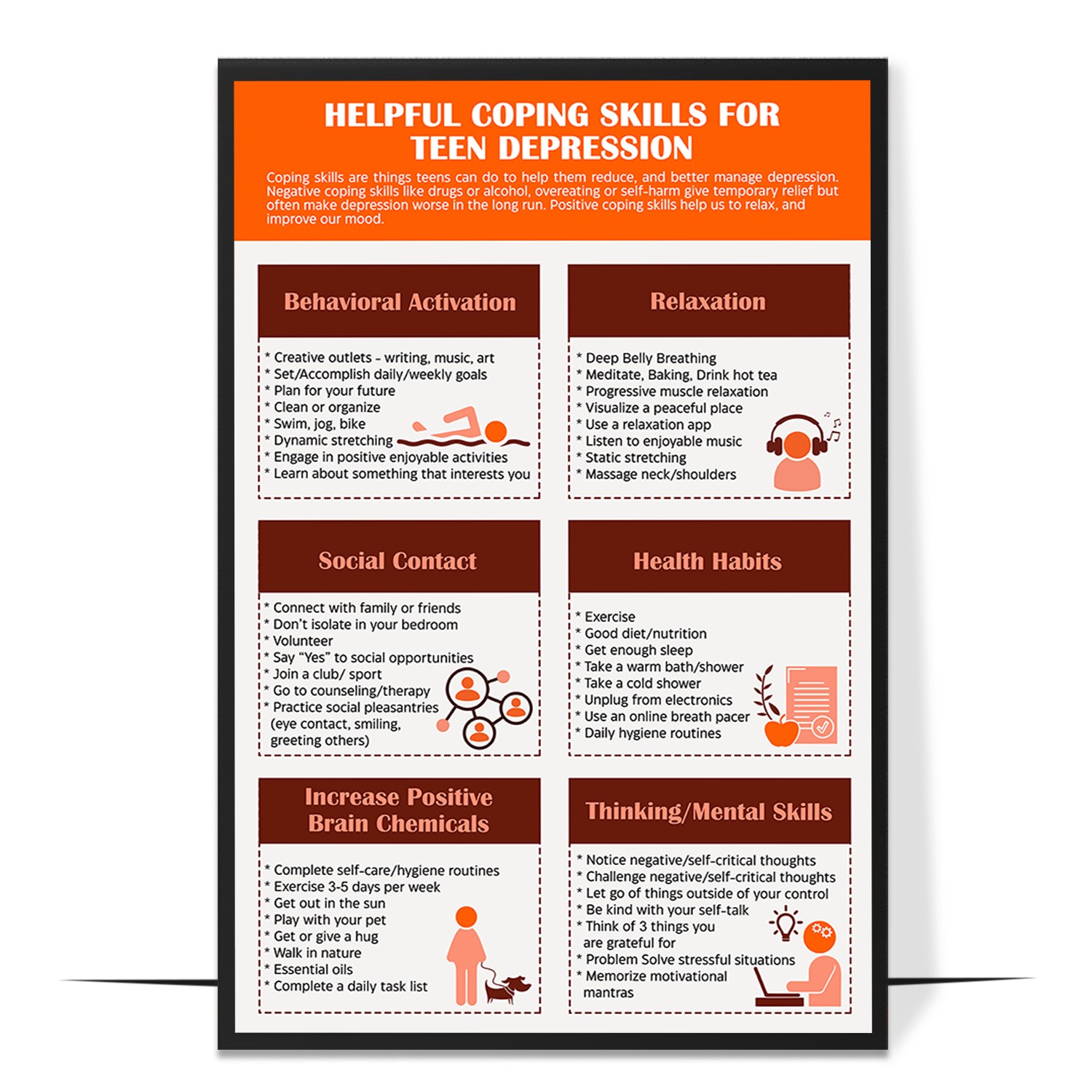 Depression Coping Skills Printable for Teens