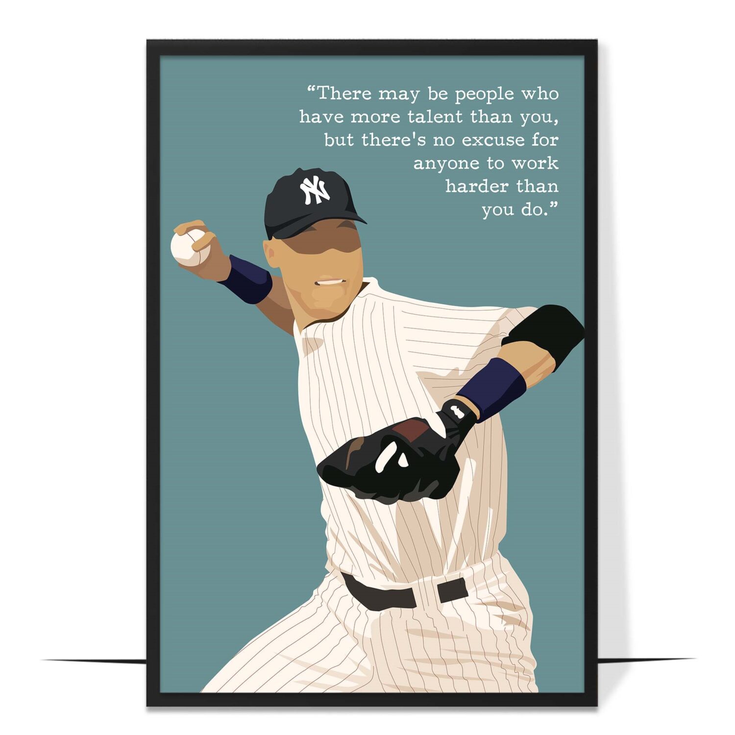 Derek Jeter Hand-drawn Baseball Wall Art