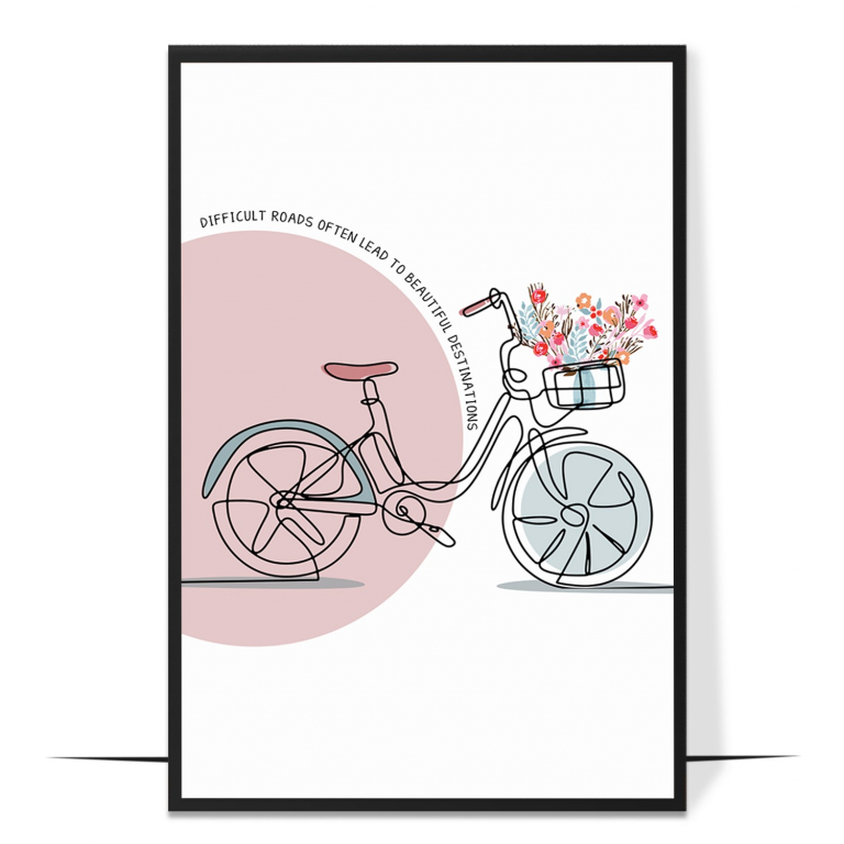 Difficult Roads hand-drawn abstract print — A soft abstract gradient framing the words d