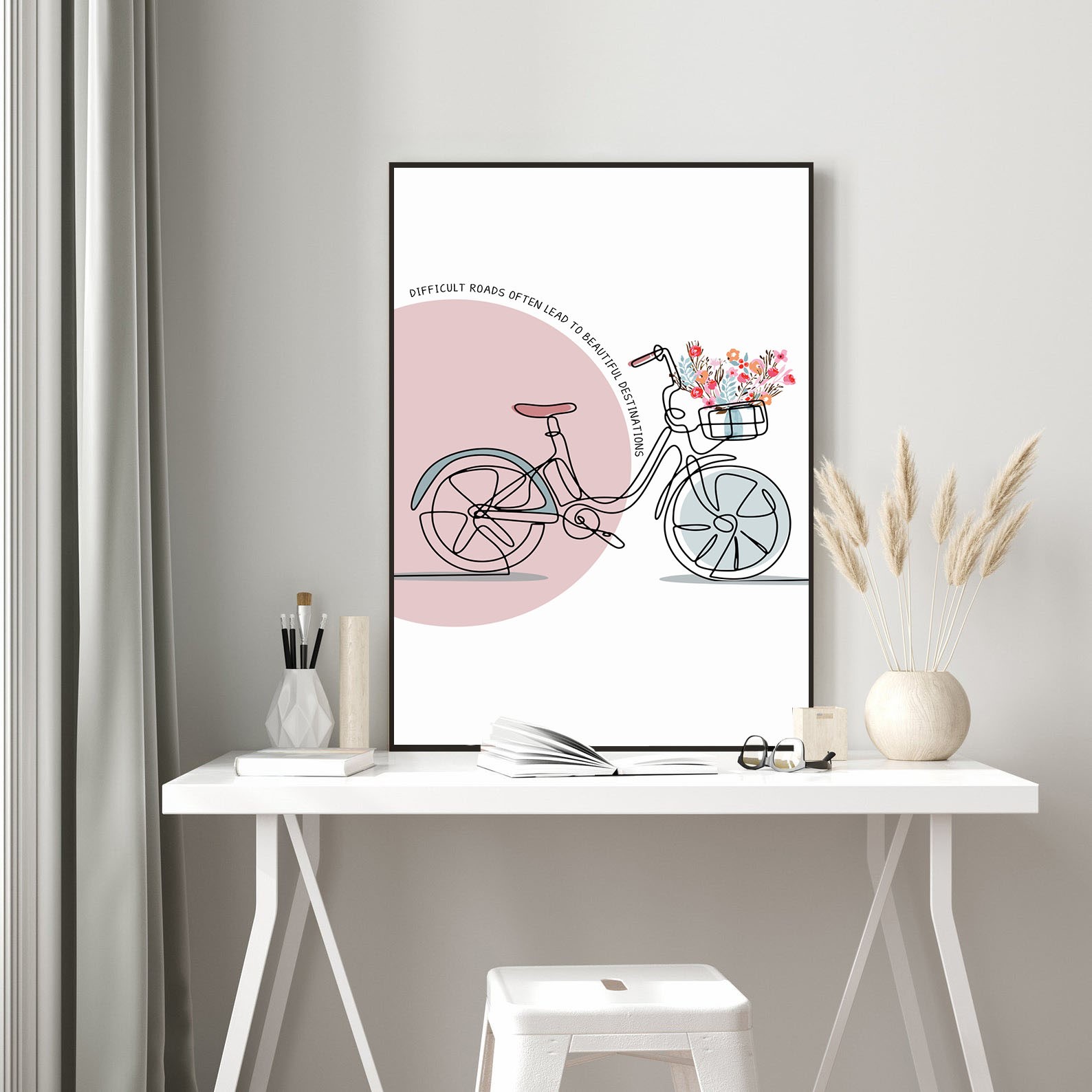 Difficult Roads Cycle Abstract Mental Health Wall Art - Image 2