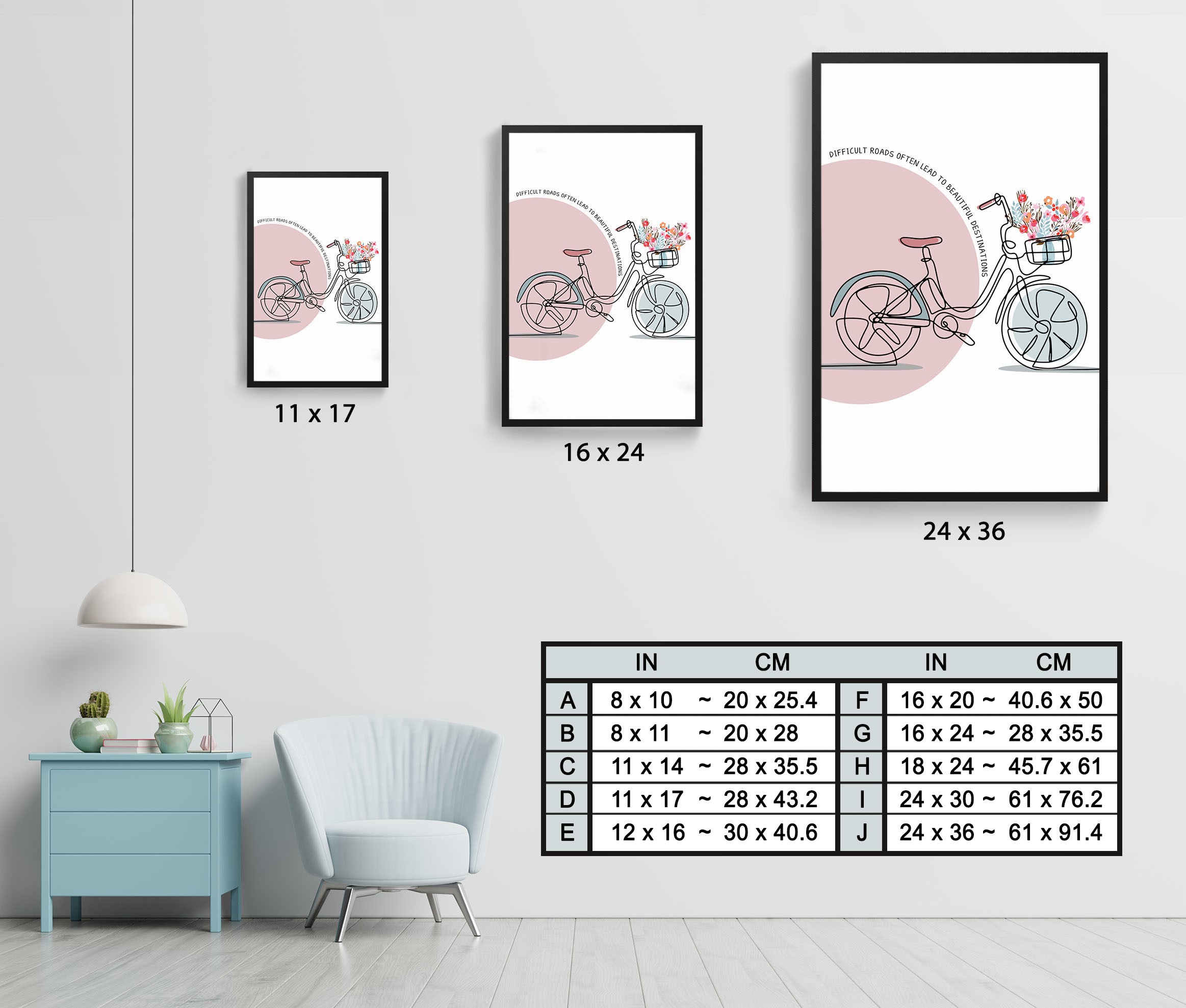 Difficult Roads Cycle Abstract Mental Health Wall Art - Image 7