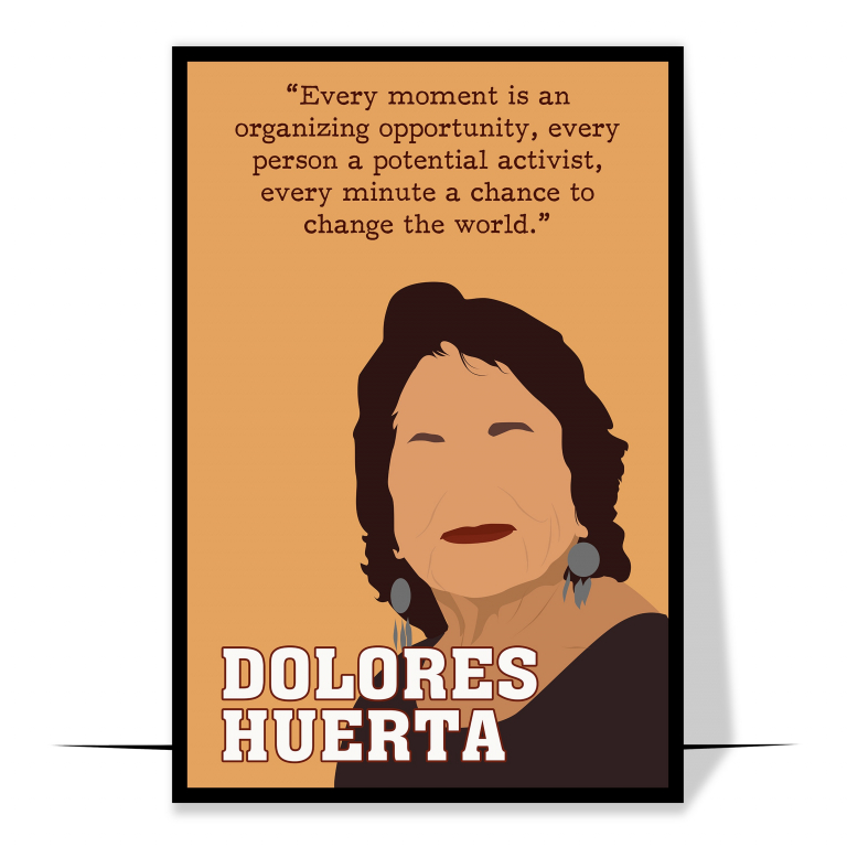 Dolores Huerta Latina Hand-drawn Wall Art