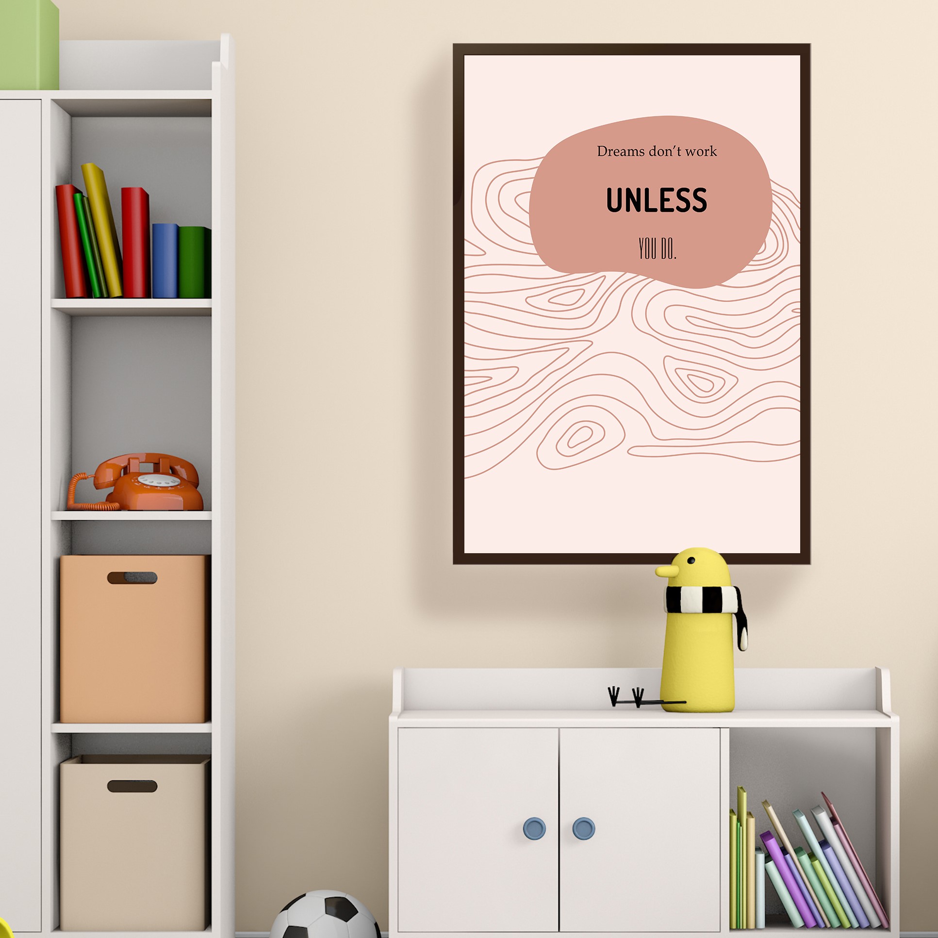 Dreams Don't Work Unless You Do Growth Mindset Wall Art - Image 3