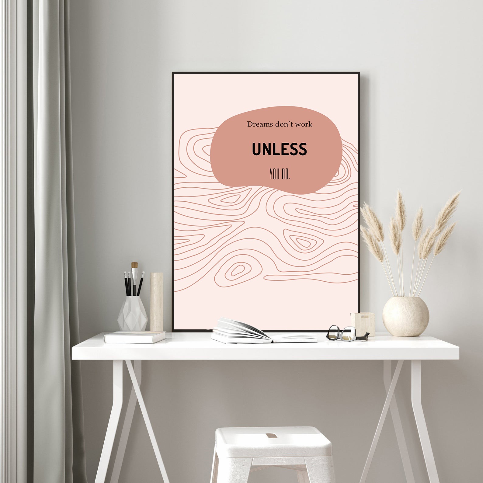 Dreams Don't Work Unless You Do Growth Mindset Wall Art - Image 5