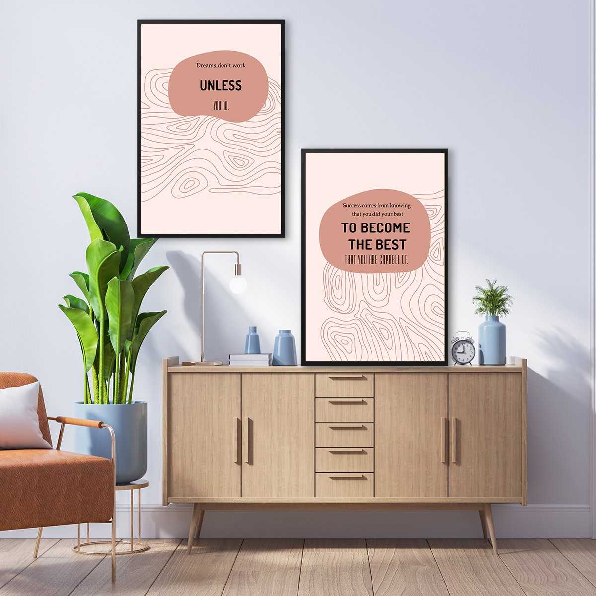 Dreams Don't Work Unless You Do Growth Mindset Wall Art - Image 6