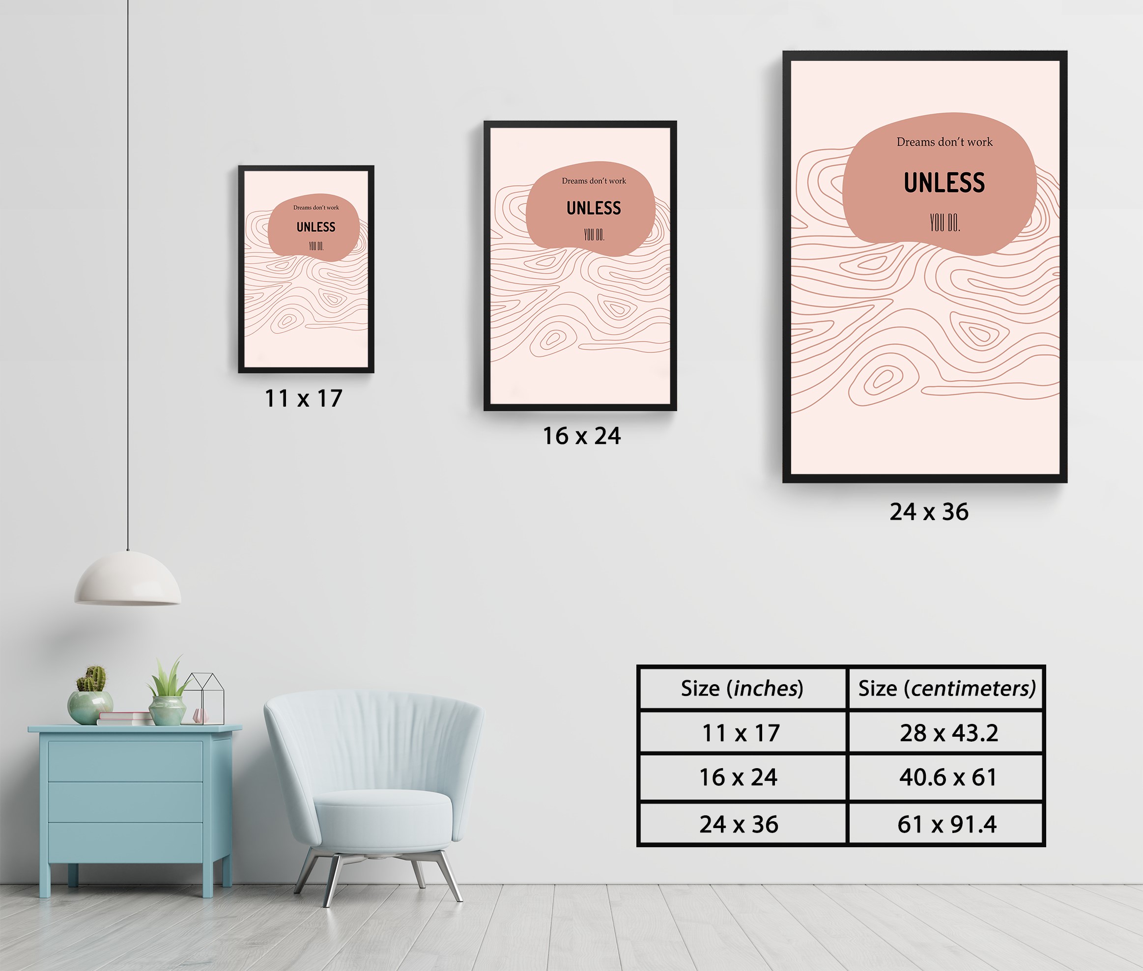 Dreams Don't Work Unless You Do Growth Mindset Wall Art - Image 7