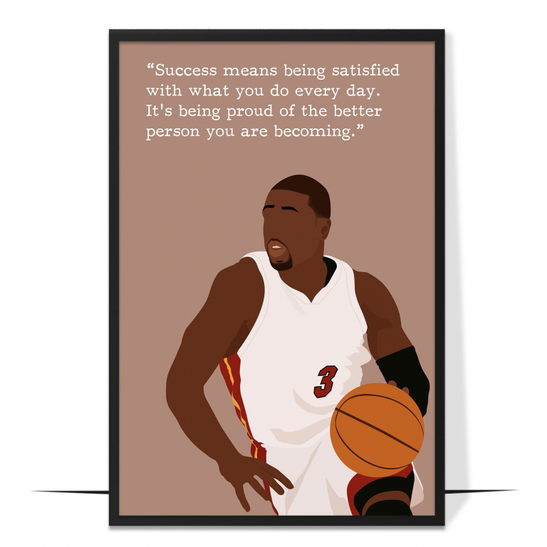 Dwyane Wade Hand-drawn Basketball Wall Art