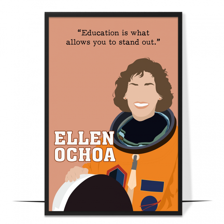 Ellen Ochoa Latina Hand-drawn Wall Art