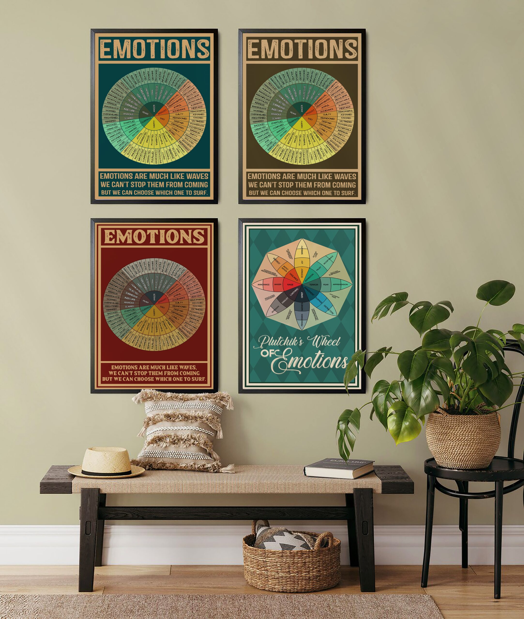 Emotions Wheel Vintage Mental Health Printable - Image 6