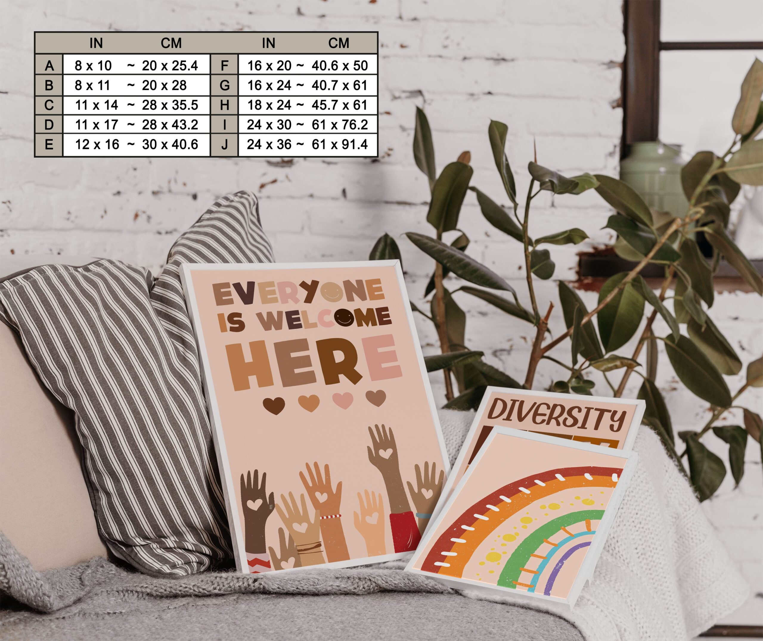 Everyone is Welcome Here Boho Classroom Wall Art - Image 7