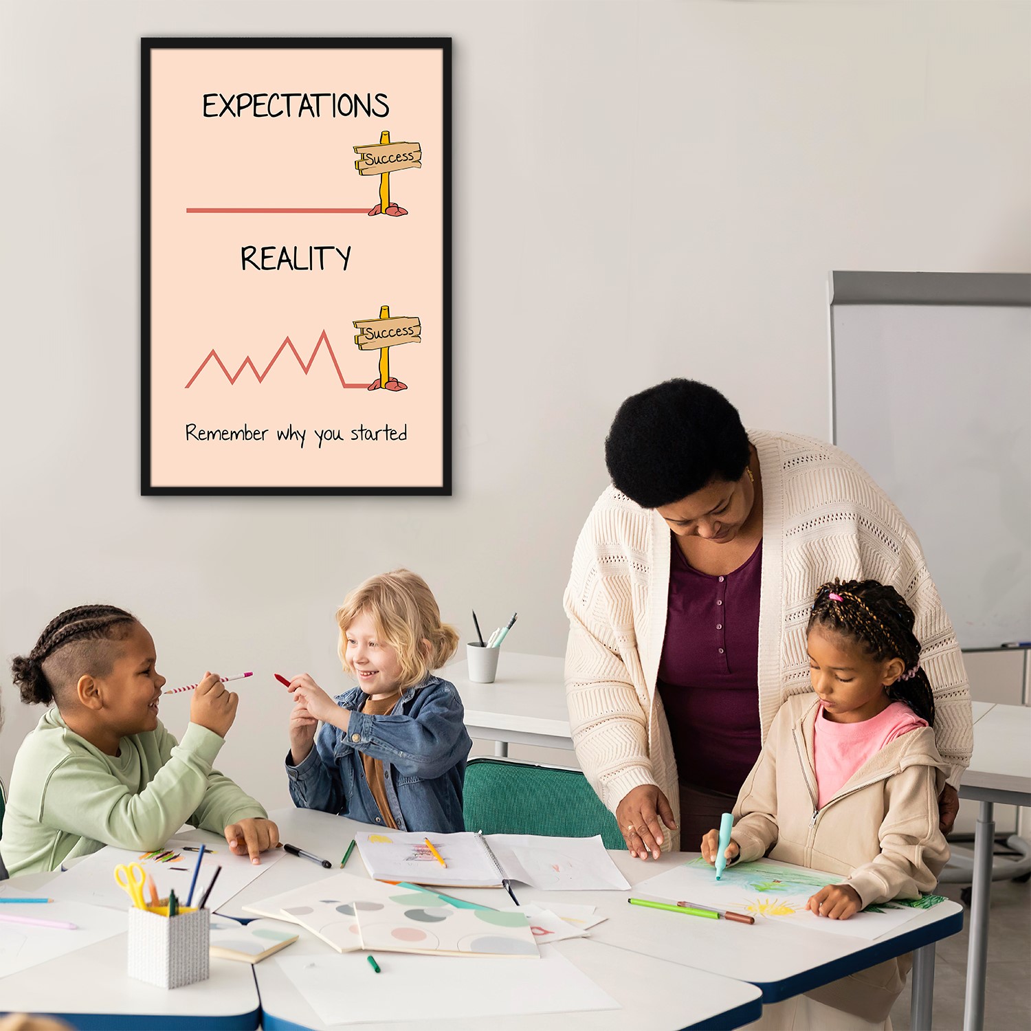 Expectation and Reality Boho Mental Health Wall Art - Image 5