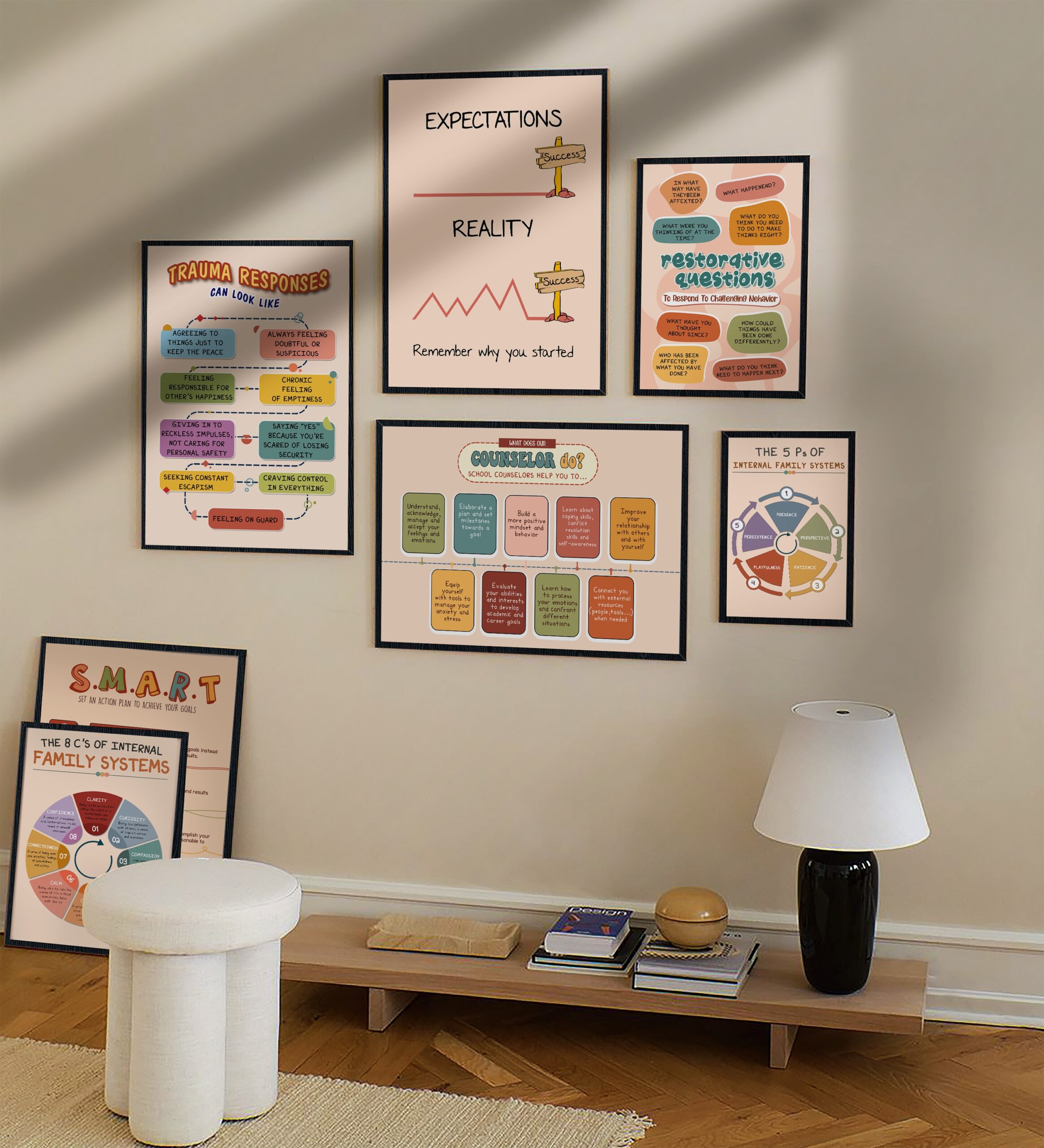 Expectation and Reality Boho Mental Health Wall Art - Image 6