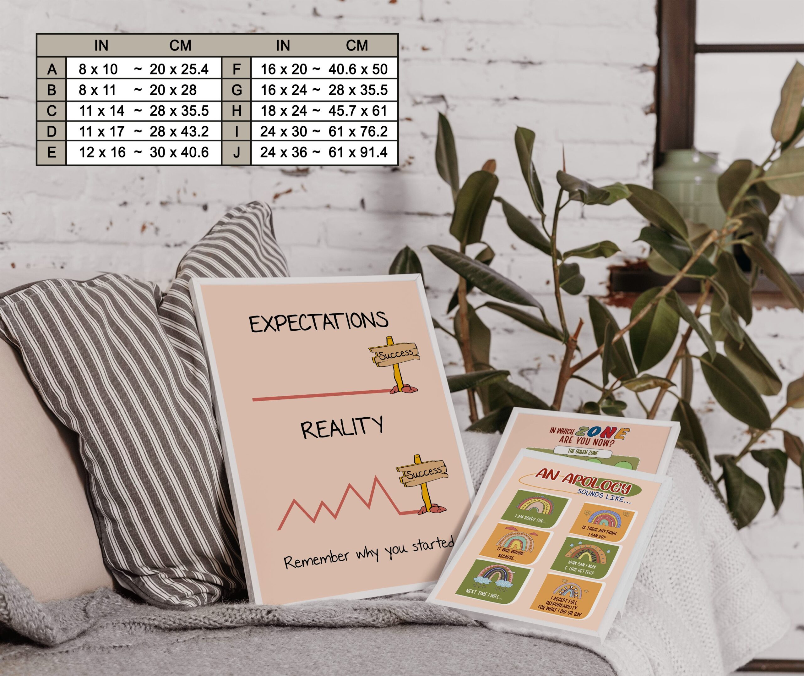 Expectation and Reality Boho Mental Health Wall Art - Image 7