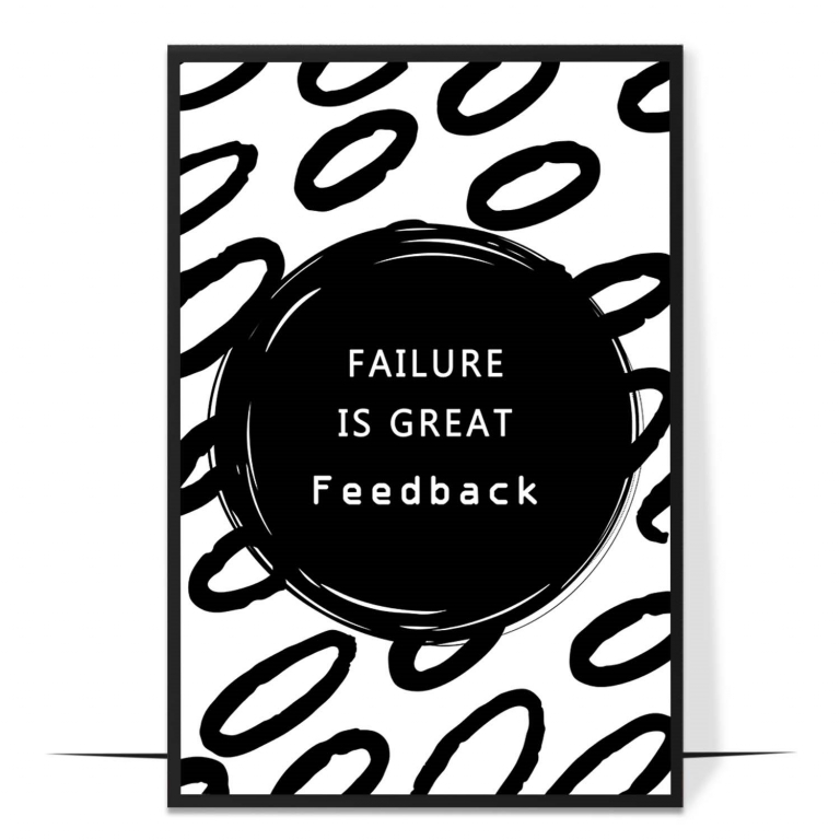 Failure Is Great Feedback hand-drawn abstract print — A dreamy abstract blend framing the words fa