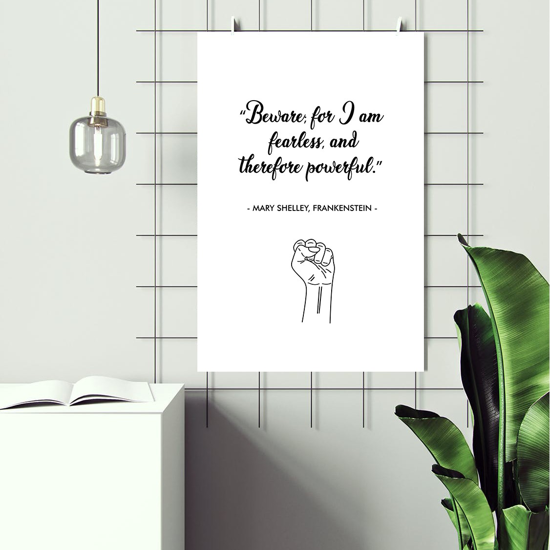 Fearless and Powerful Growth Mindset Quote Wall Art - Image 2