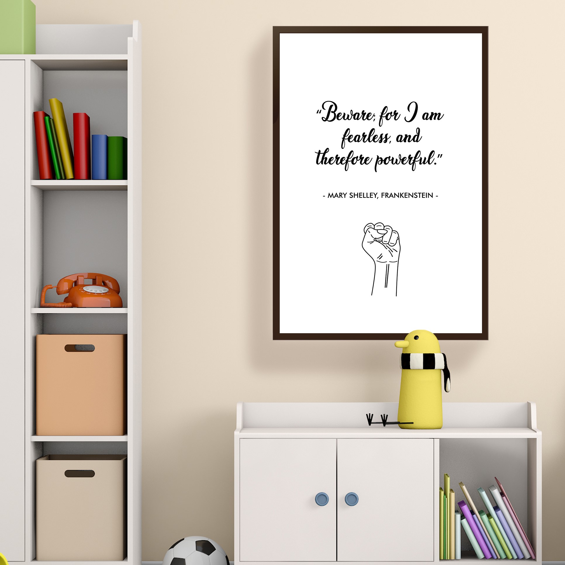 Fearless and Powerful Growth Mindset Quote Wall Art - Image 3