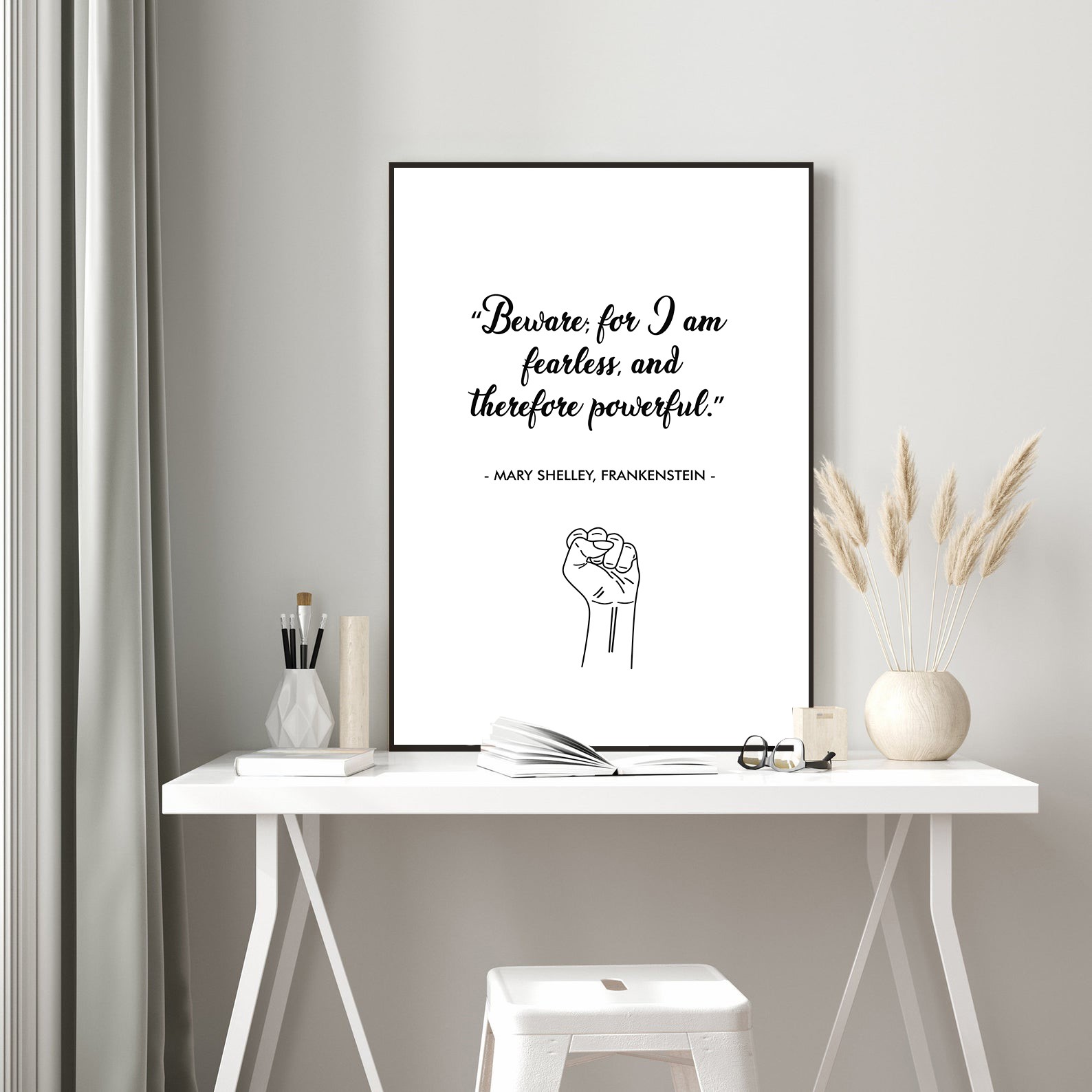 Fearless and Powerful Growth Mindset Quote Wall Art - Image 5