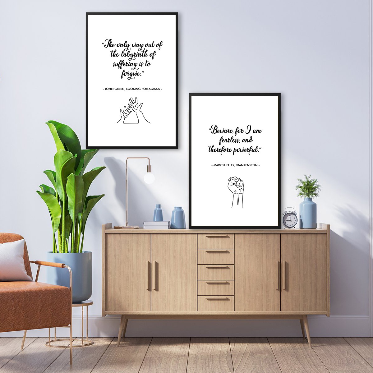 Fearless and Powerful Growth Mindset Quote Wall Art - Image 6