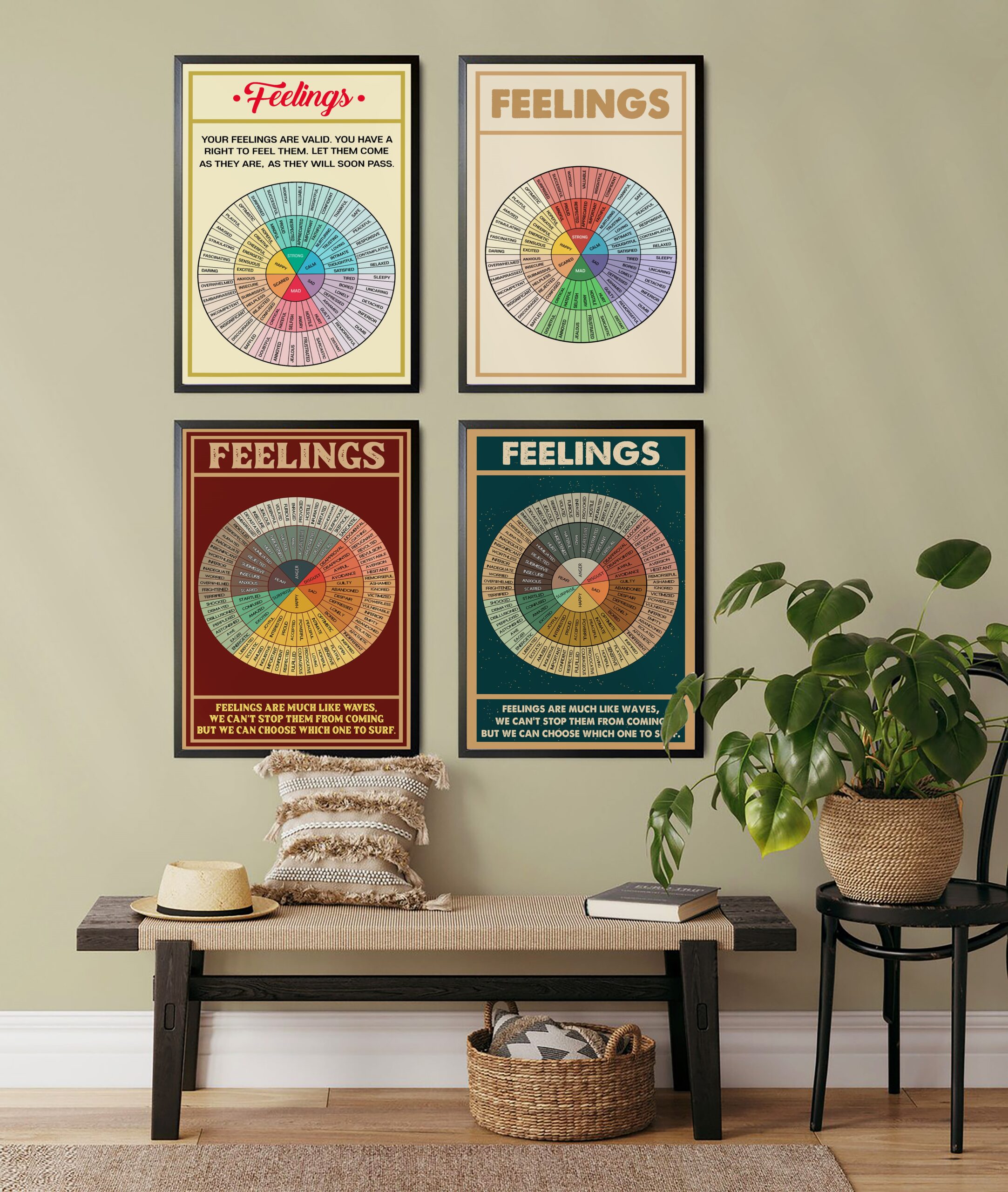 Feelings Chart Vintage Mental Health Printable - Image 6
