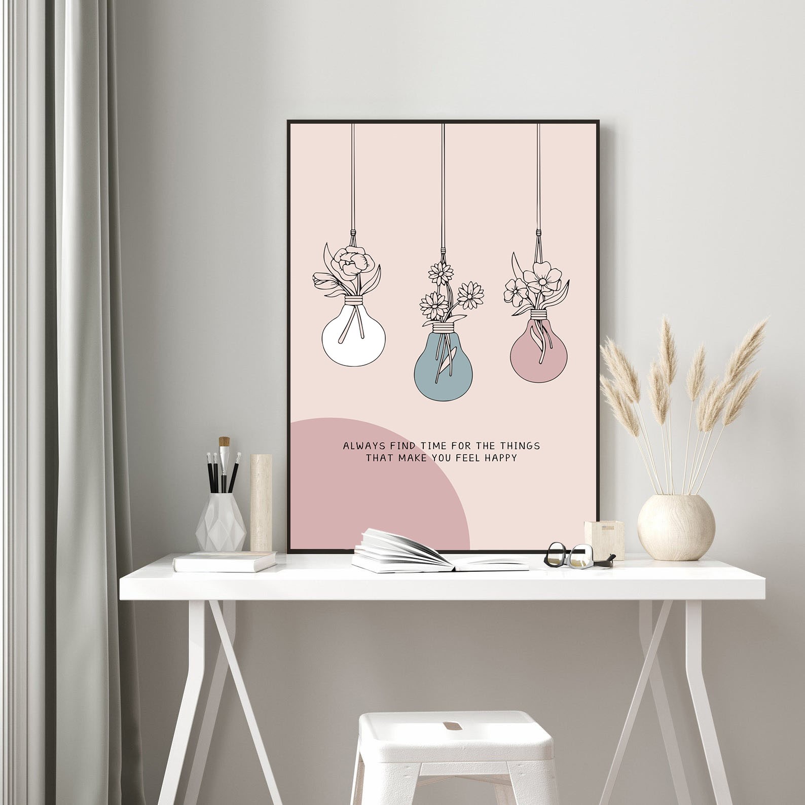 Find Time for Happiness Abstract Wall Art - Image 2