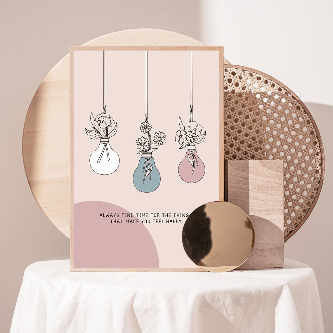 Find Time for Happiness Abstract Wall Art - Image 3