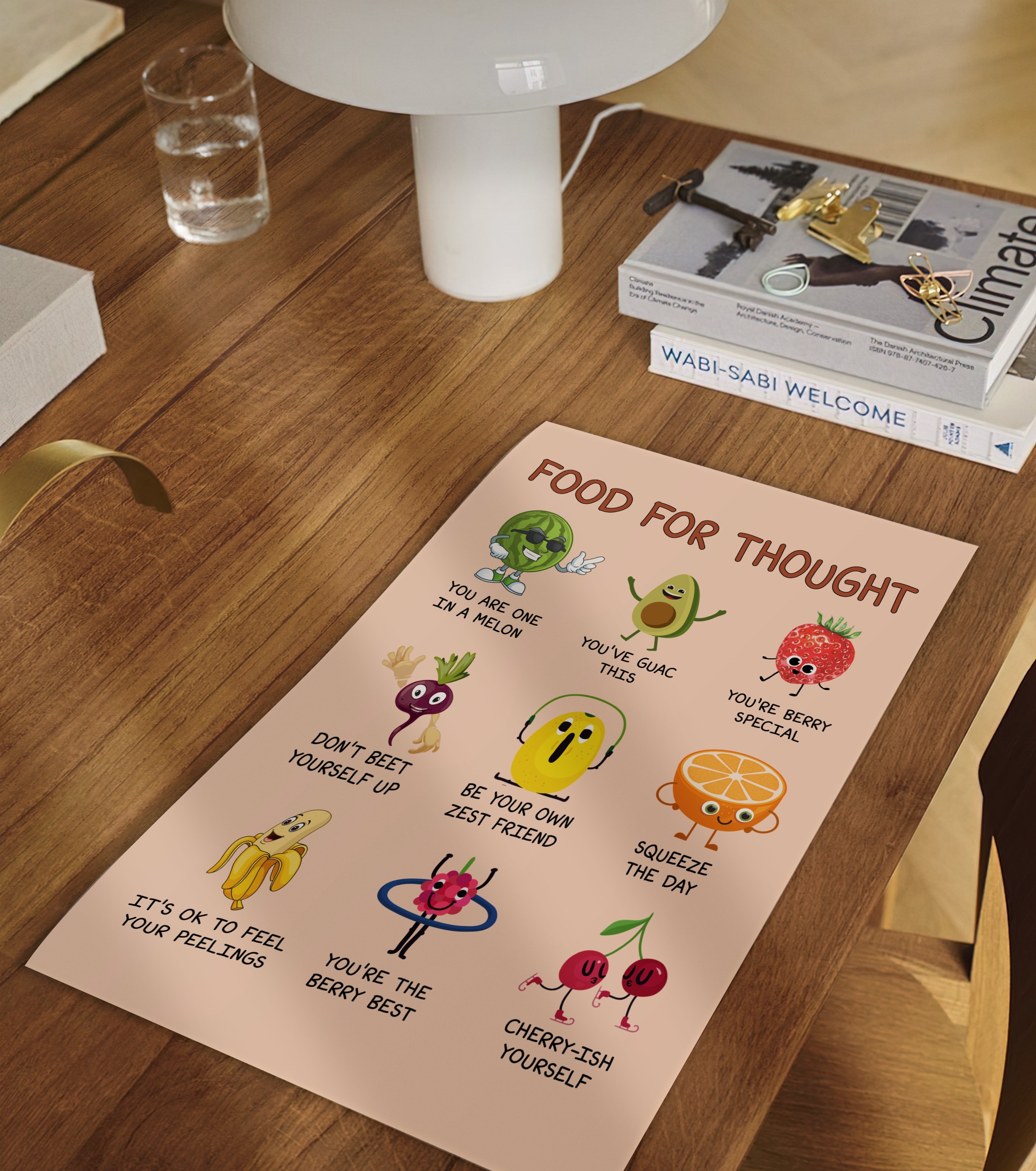 Food for Thought Positivity Boho Mental Health Wall Art - Image 2