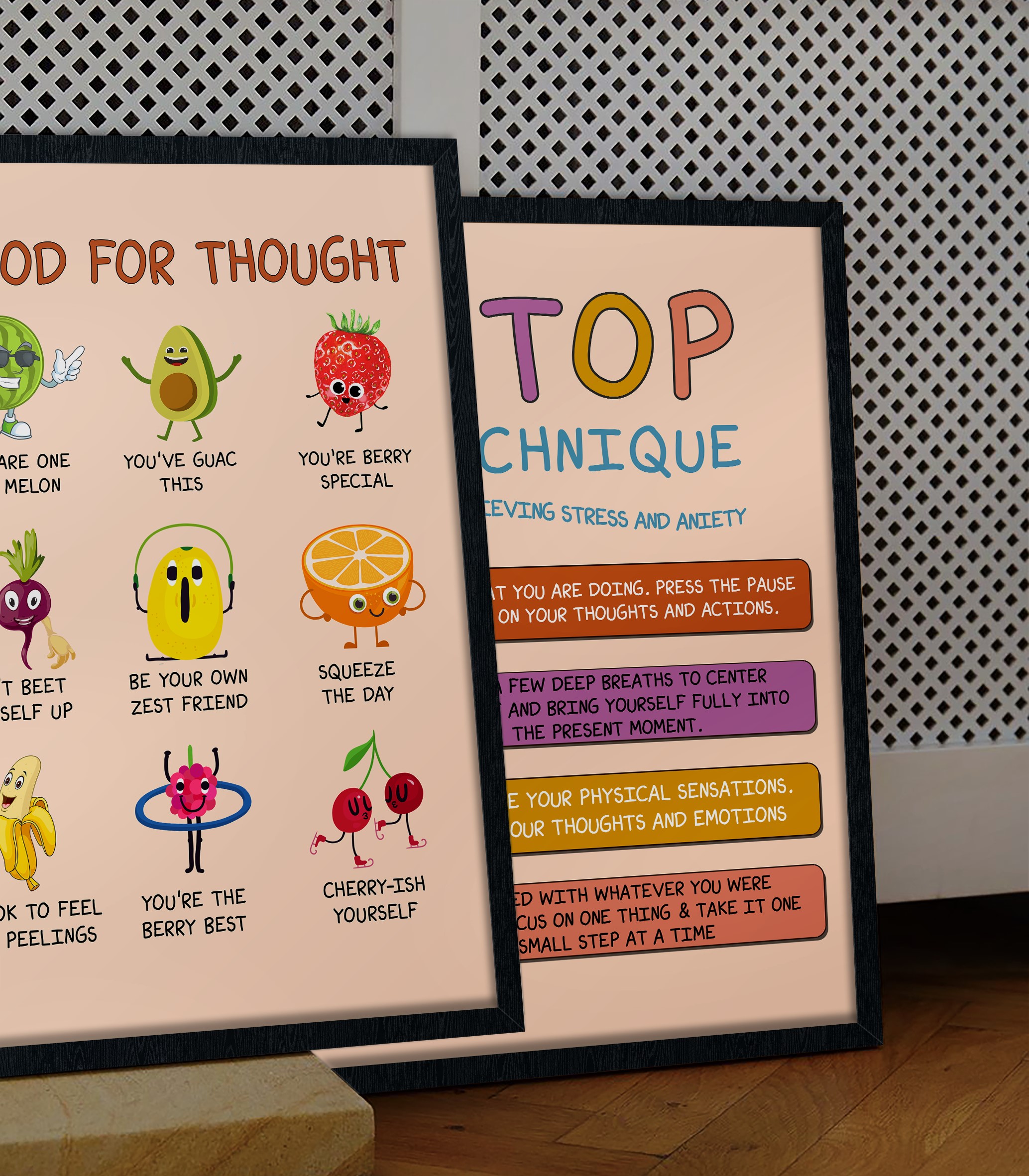 Food for Thought Positivity Boho Mental Health Wall Art - Image 3