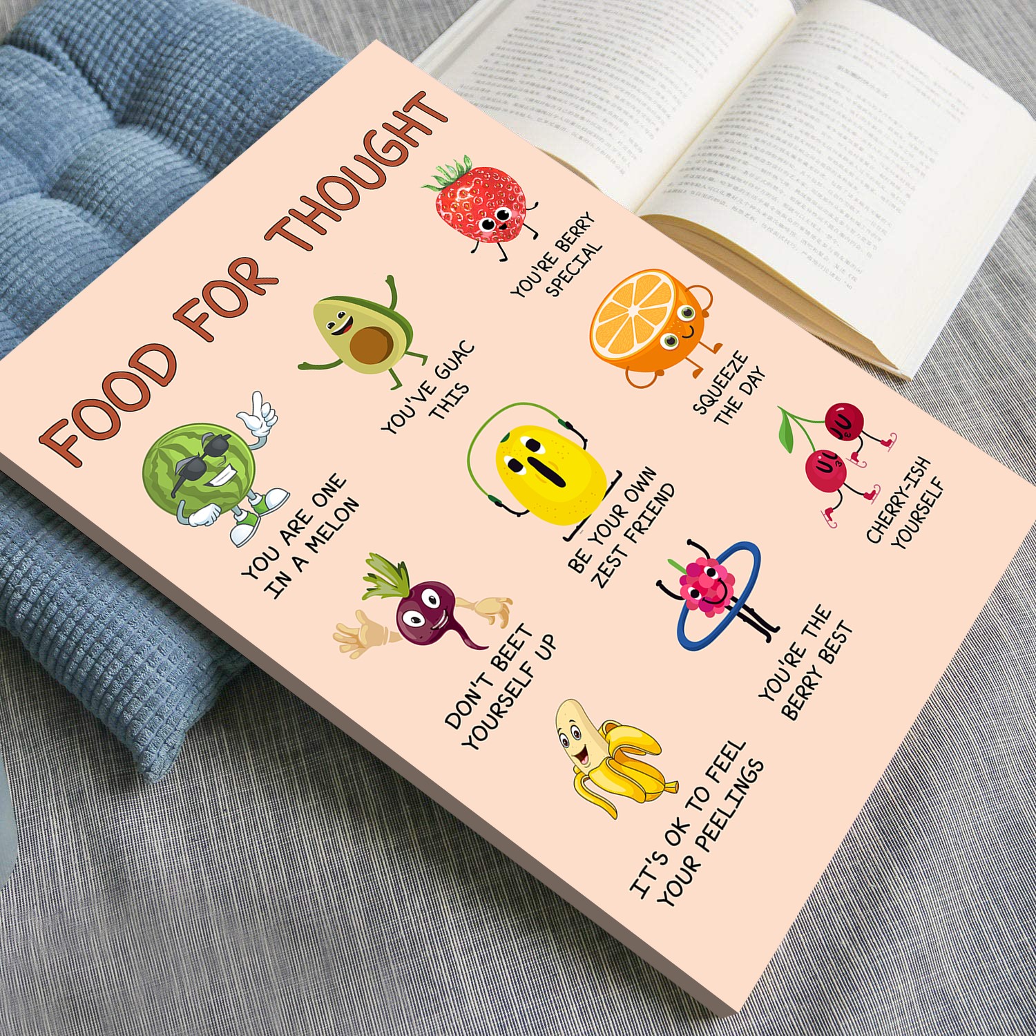 Food for Thought Positivity Boho Mental Health Wall Art - Image 4