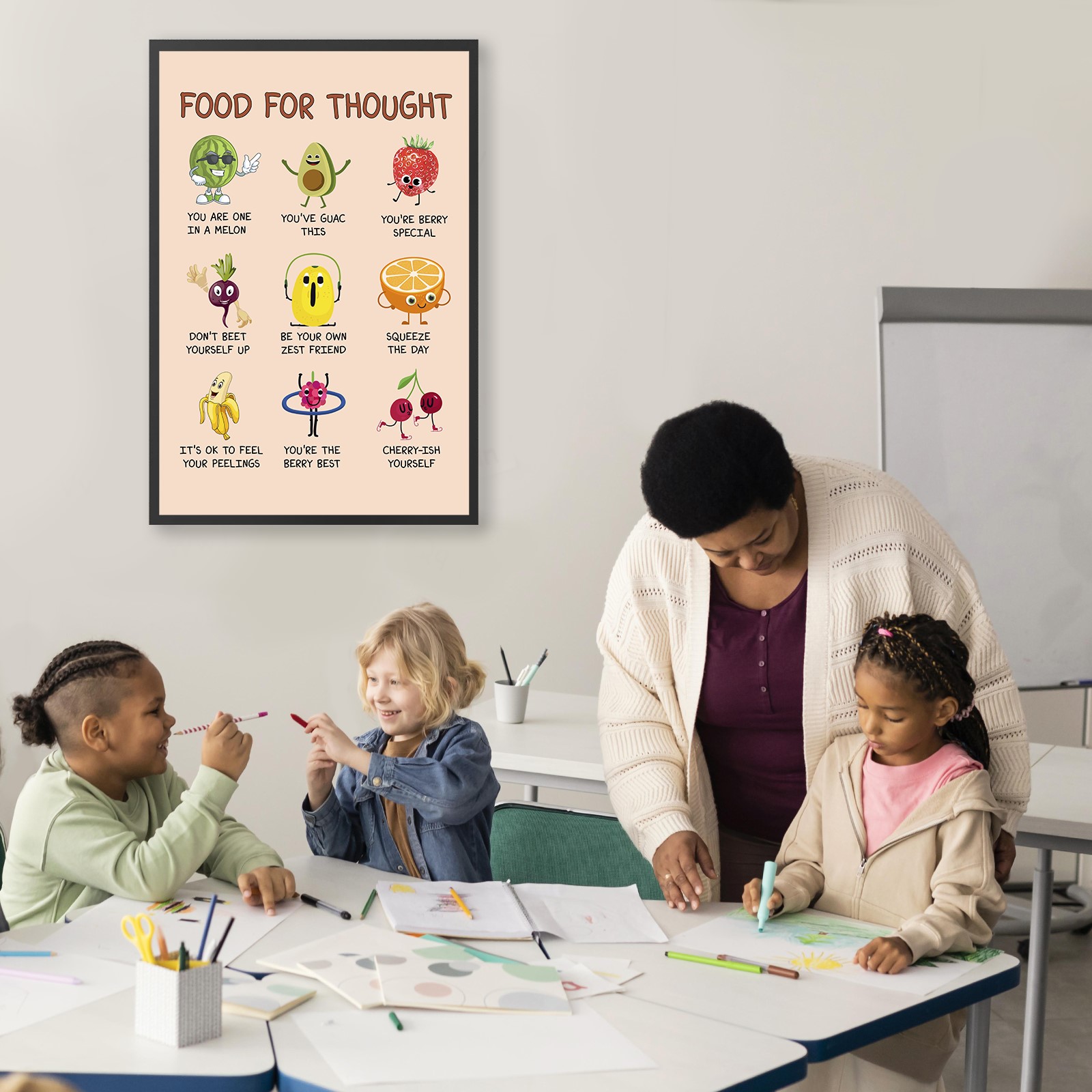 Food for Thought Positivity Boho Mental Health Wall Art - Image 5