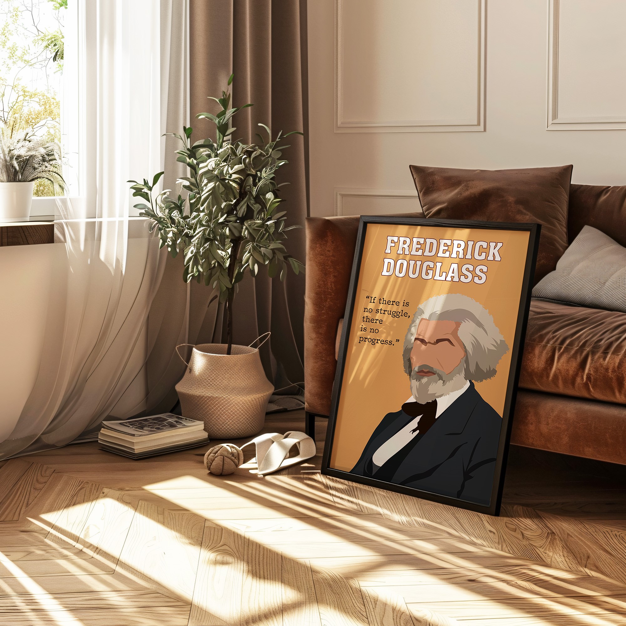 Frederick Douglass Black Inspirational Quote Wall Art - Image 2