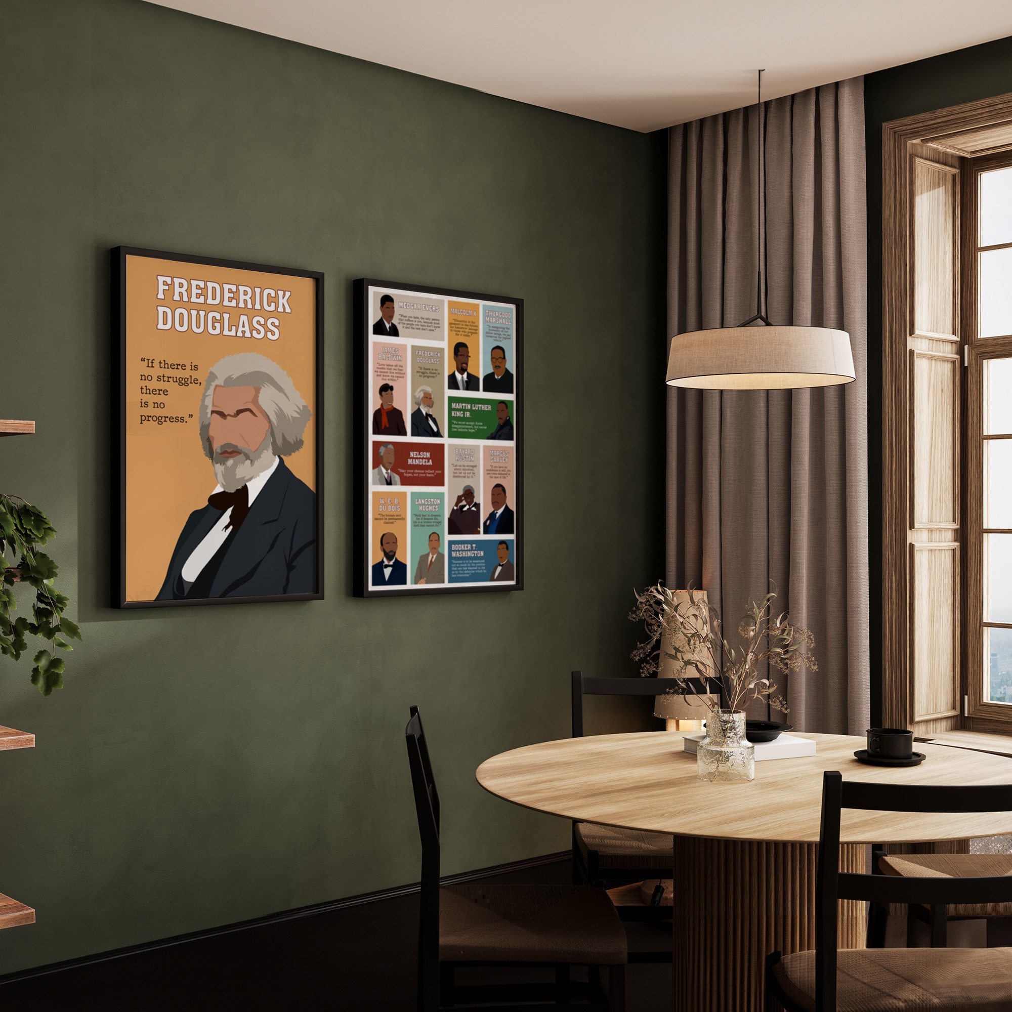 Frederick Douglass Black Inspirational Quote Wall Art - Image 5