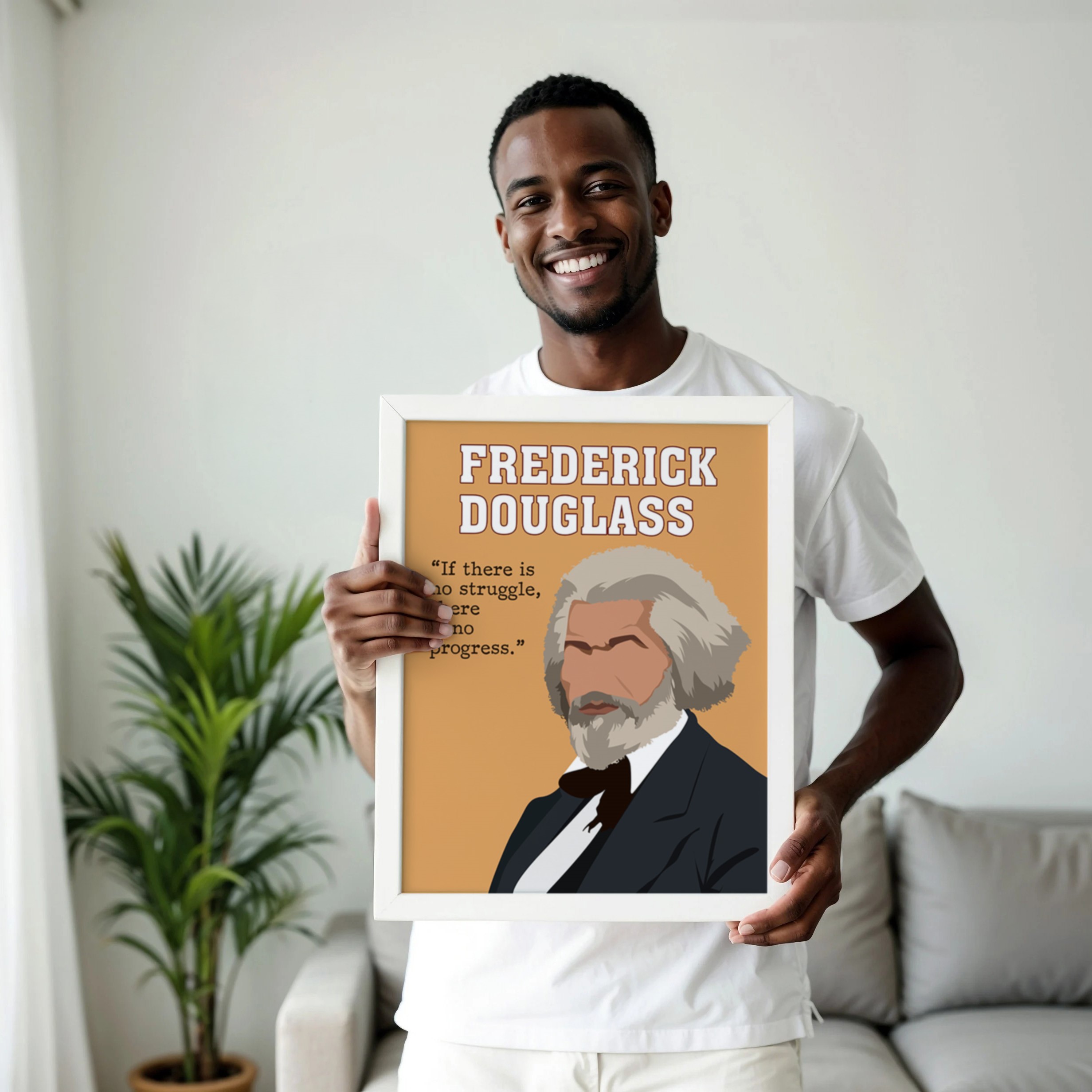 Frederick Douglass Men Motivational Quote Wall Art - Image 3